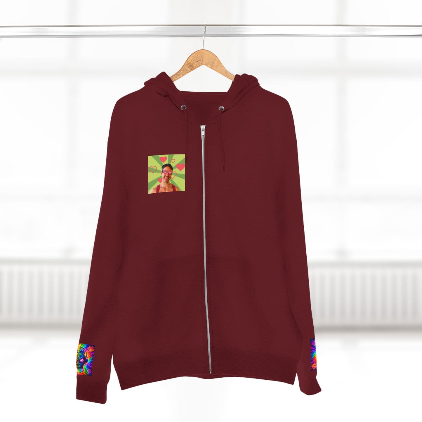 Love Bomb Retro Movie Poster Zip Hoodie