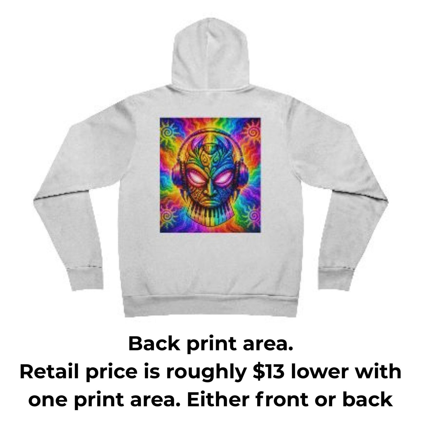 V1B1N Mermaid Hoodie – Colorful Trippy Space Art Pullover
