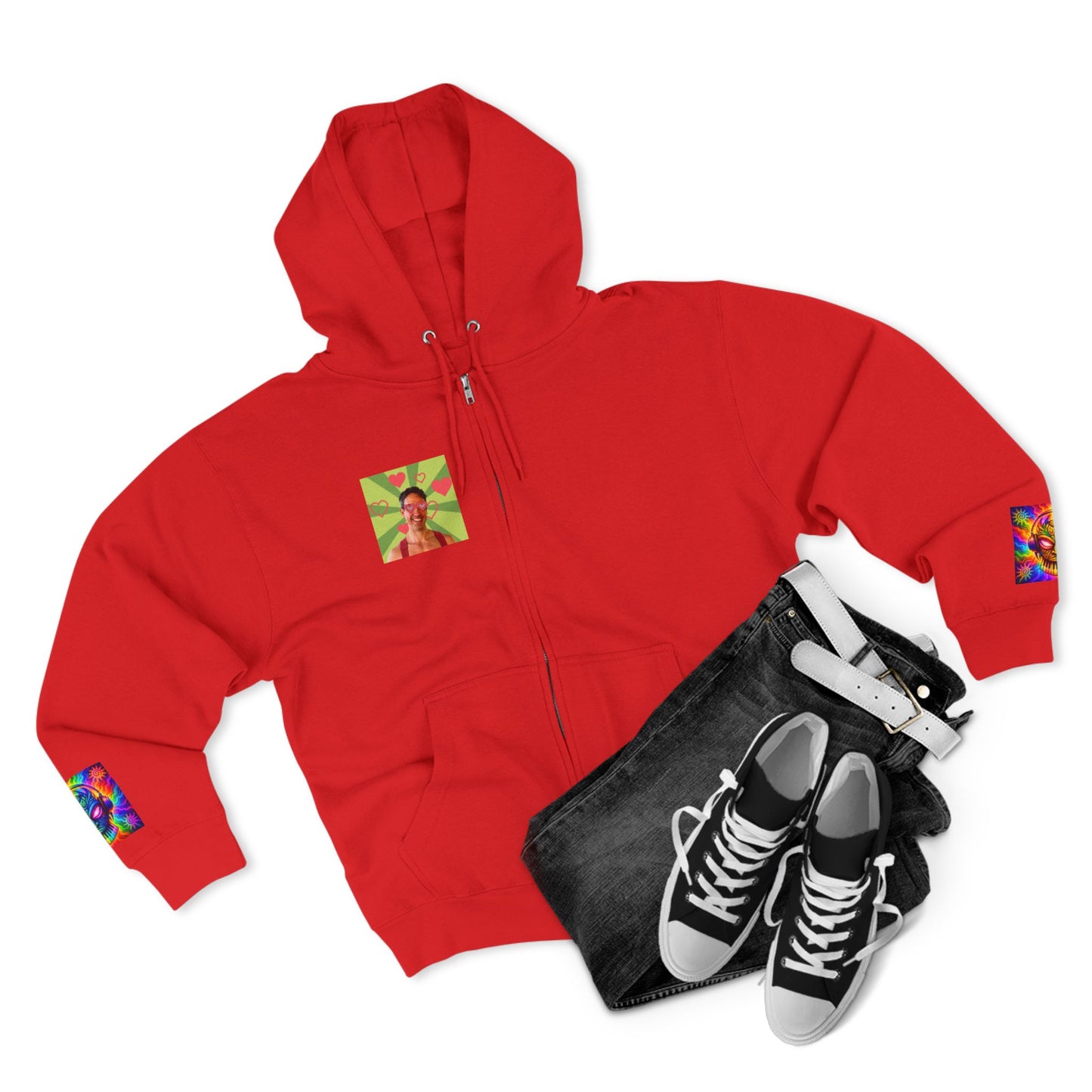 Love Bomb Retro Movie Poster Zip Hoodie