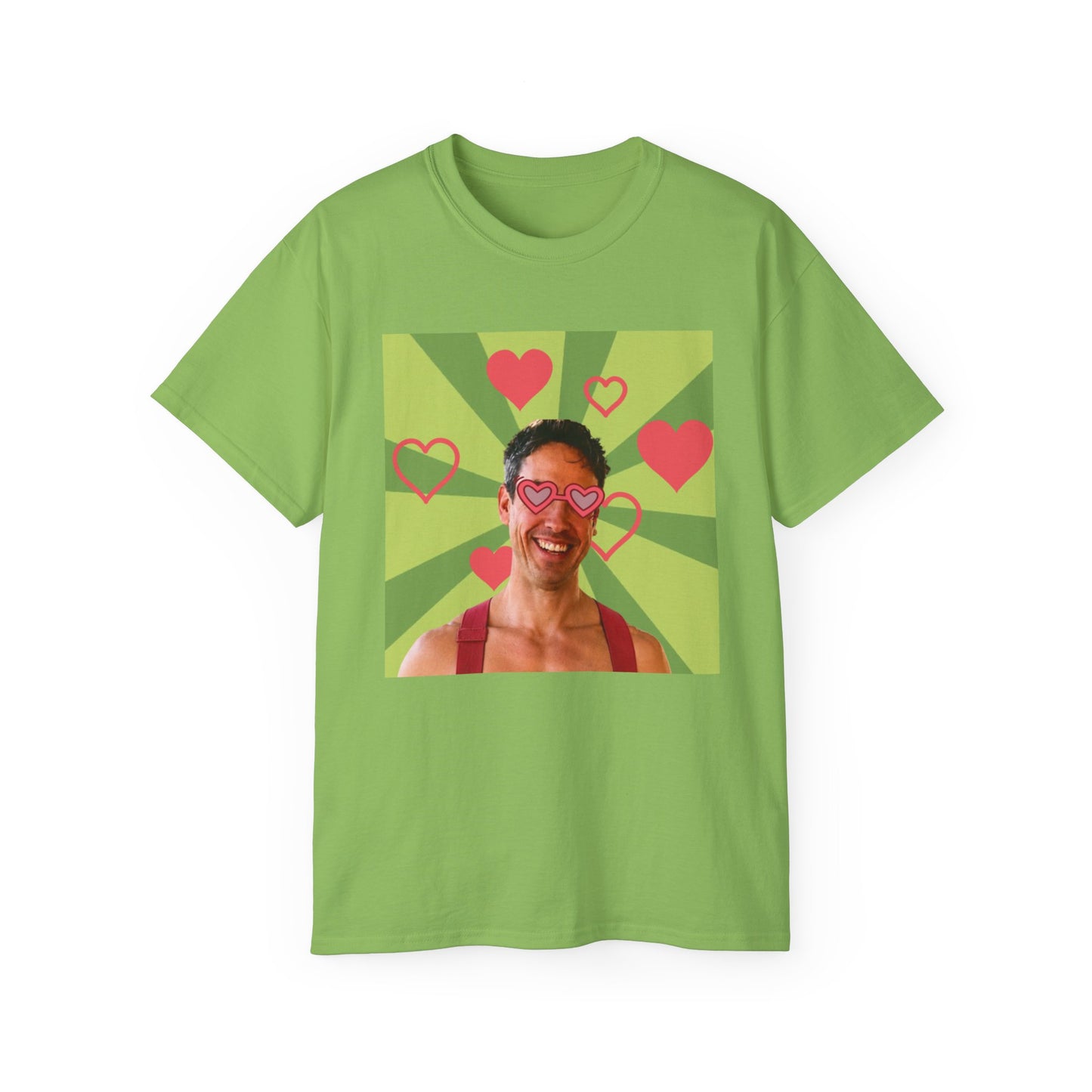 Retro Pop Art Love Tee — Heart Sunglasses Photo Graphic T-Shirt