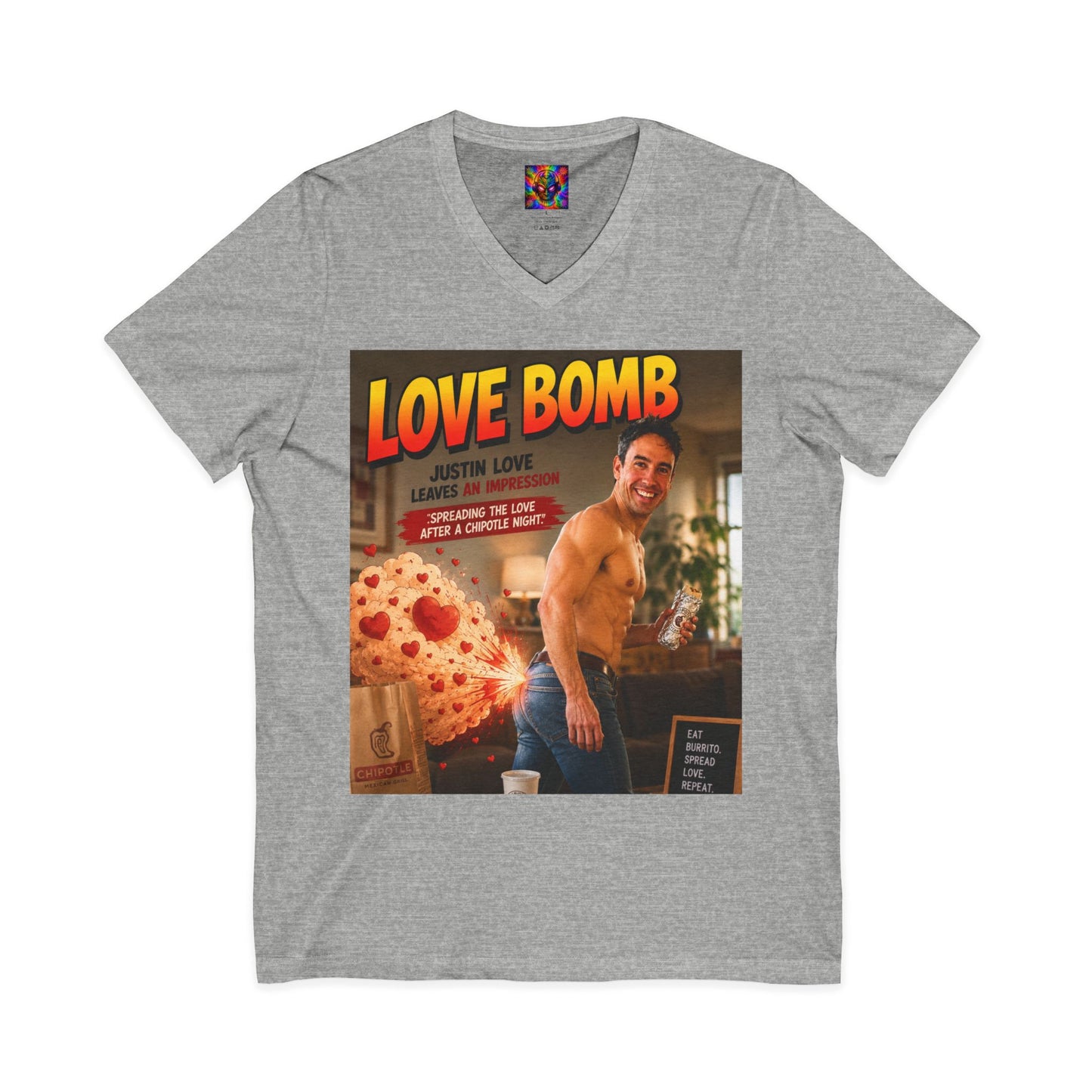 Love Bomb Vintage Poster V-Neck Tee