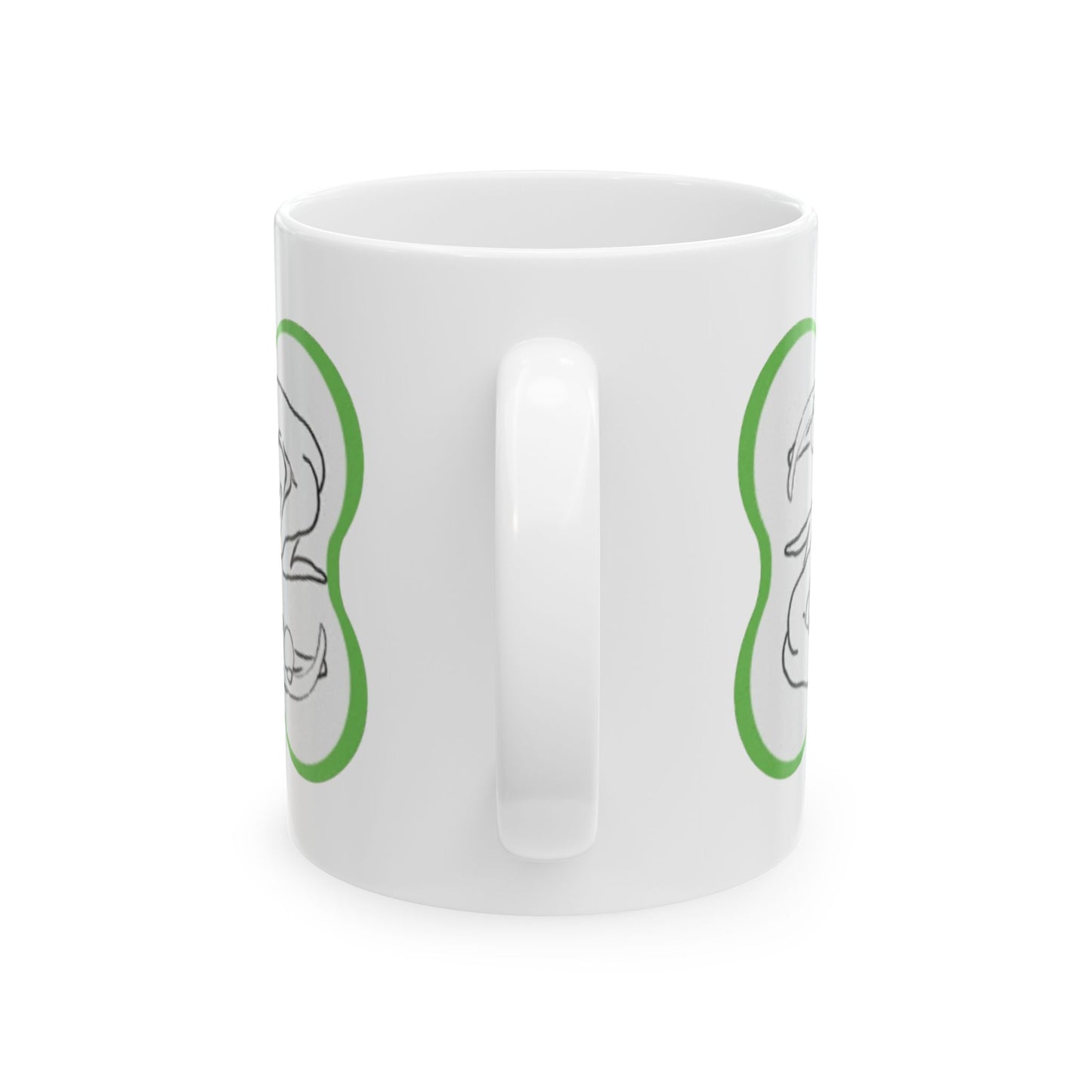 Somatic Serenity Ceramic Mug — Minimal Line Art Coffee Cup (11oz & 15oz)