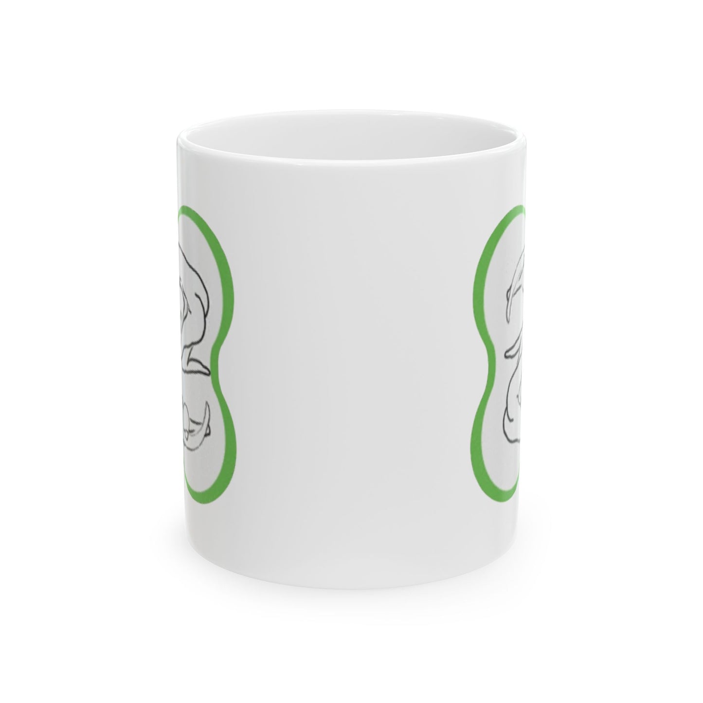 Somatic Serenity Ceramic Mug — Minimal Line Art Coffee Cup (11oz & 15oz)