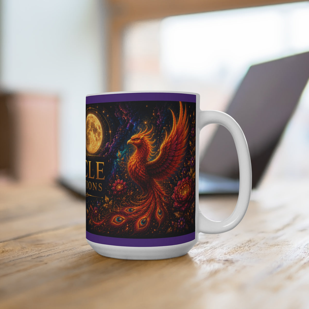 Oracle Connections Phoenix 15oz Ceramic Mug — Mythic Tarot Coffee Cup