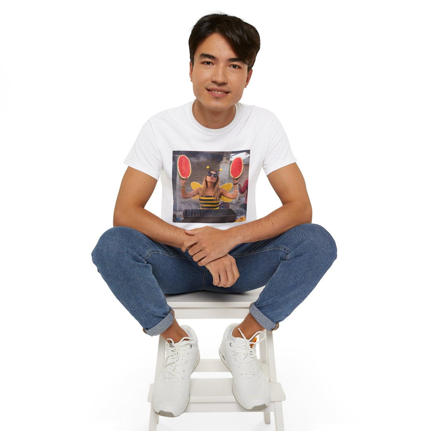 Bee Costume Watermelon Grill T-Shirt — Funny Summer BBQ Tee