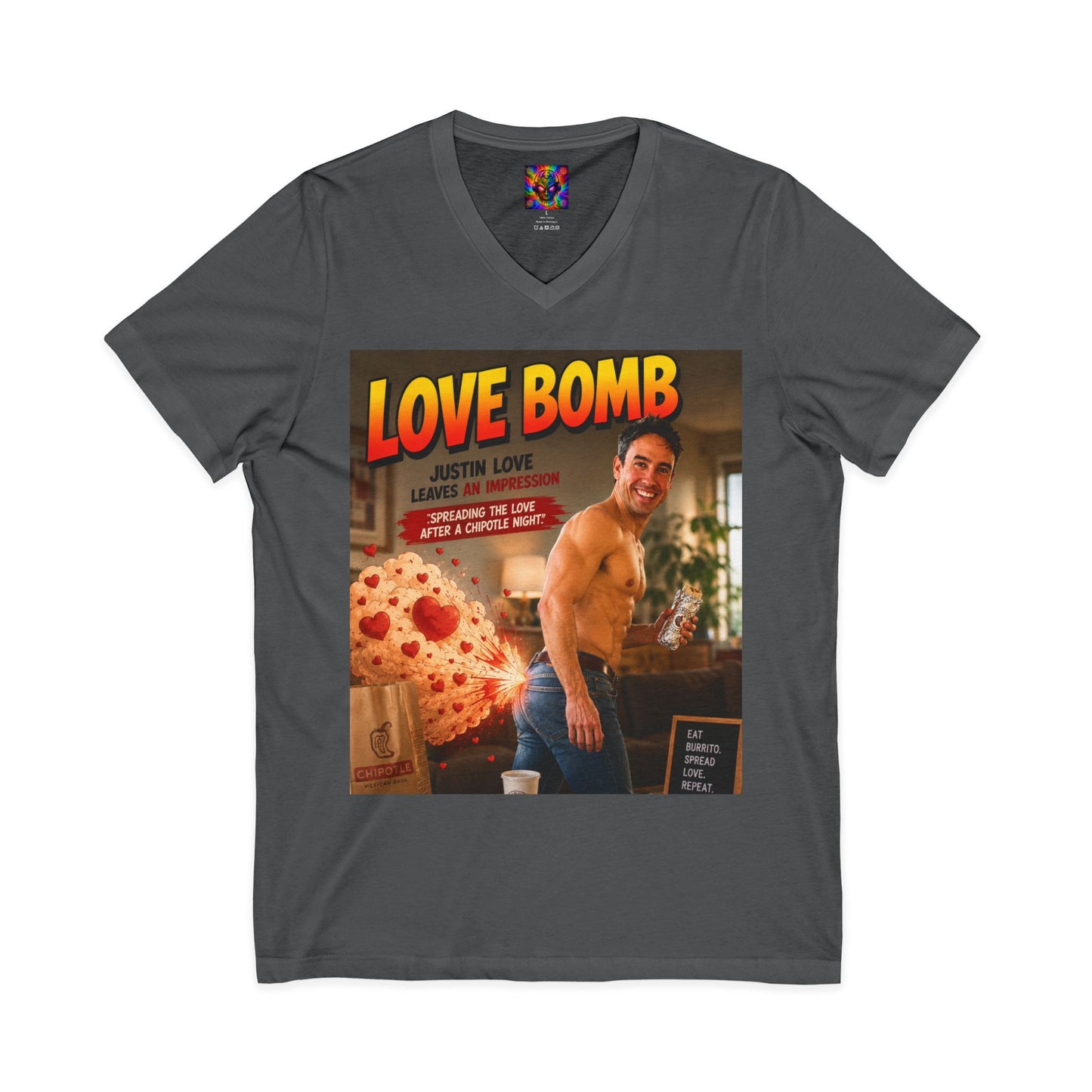 Love Bomb Vintage Poster V-Neck Tee