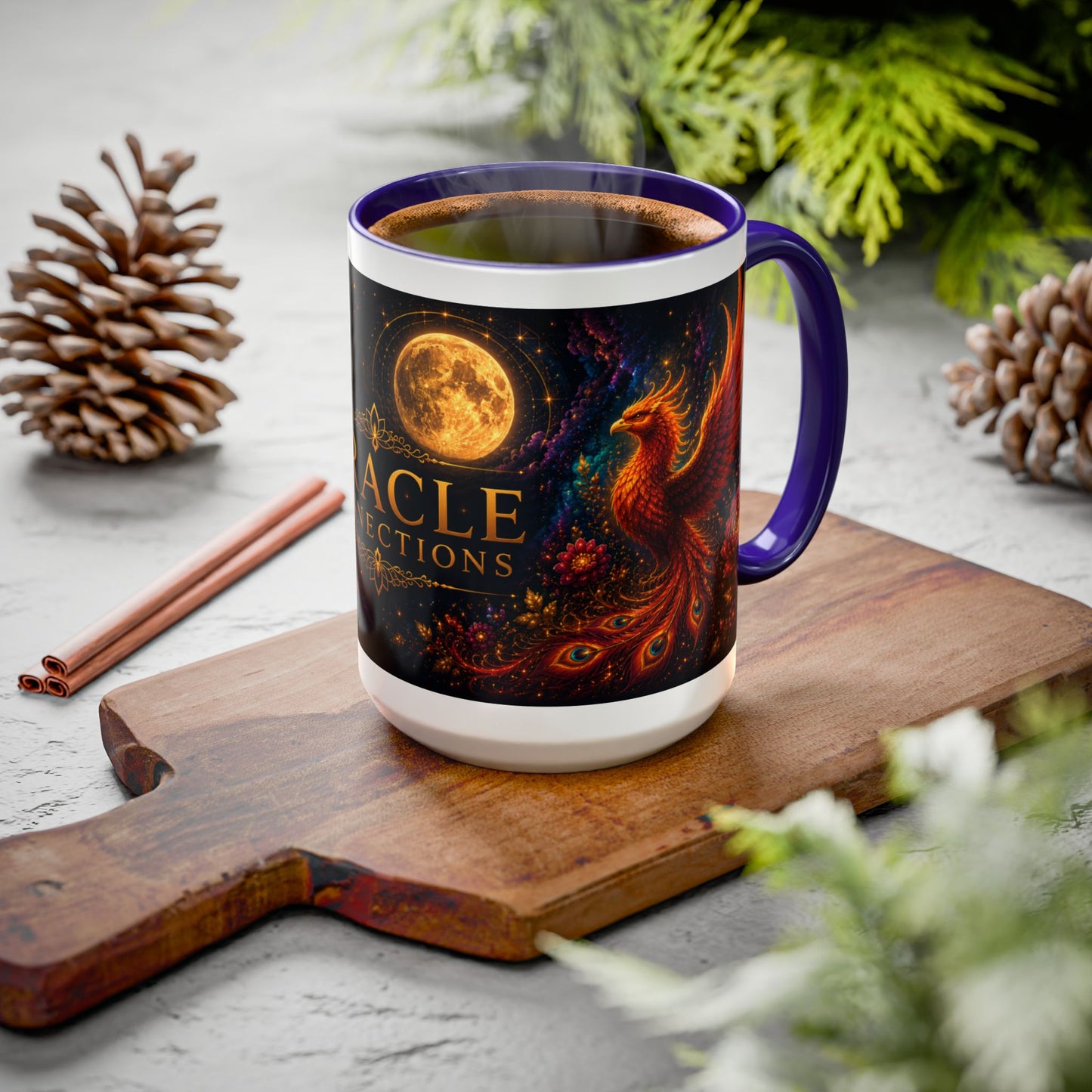 Oracle Connections Phoenix Mug — Mystical Moon & Phoenix 11oz/15oz