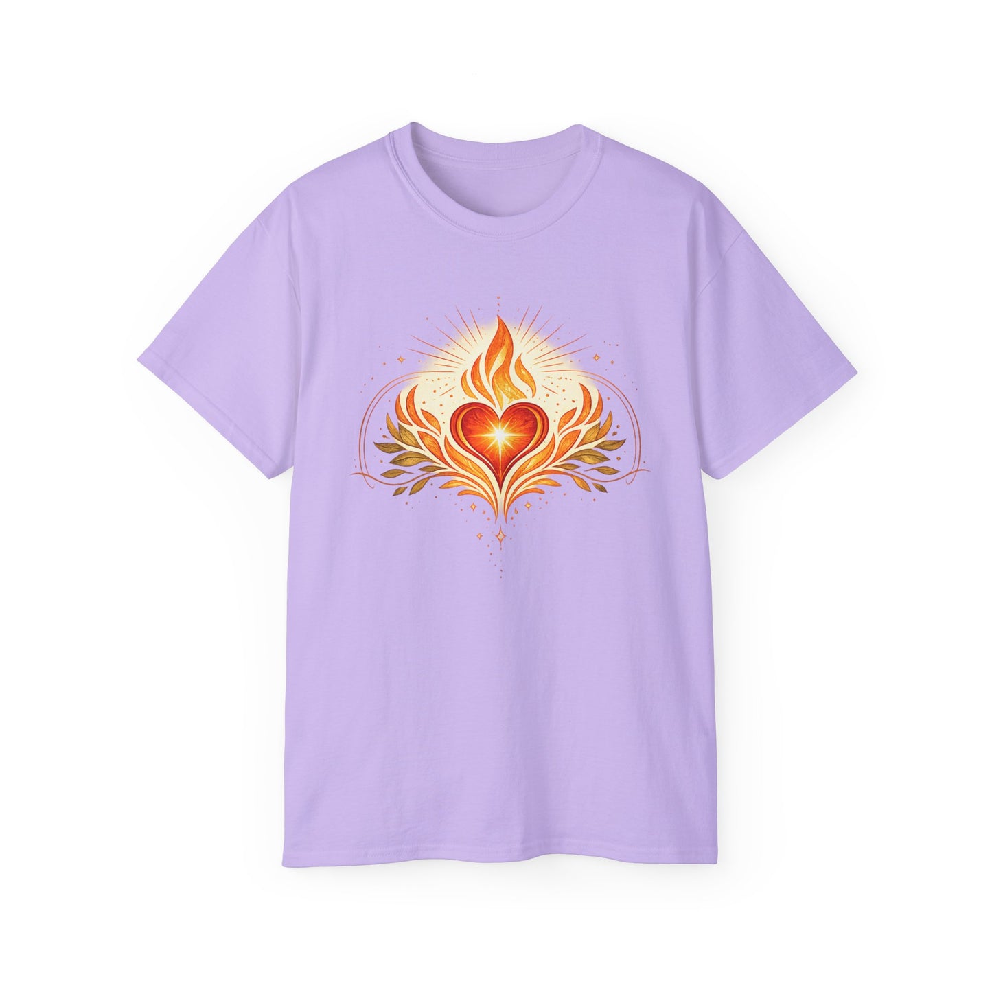 Flaming Heart Tee — Spiritual Heart Flame Graphic T-Shirt