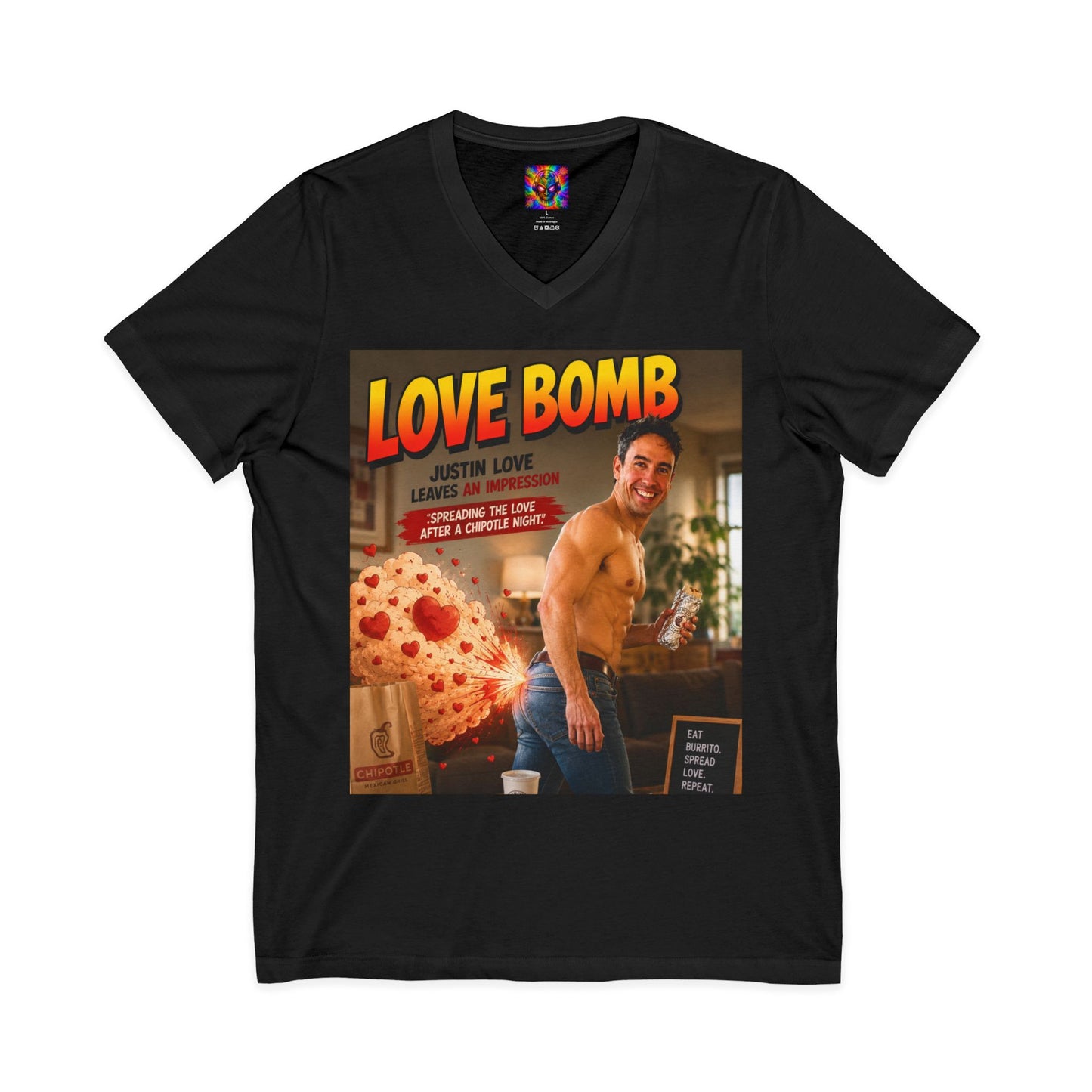 Love Bomb Vintage Poster V-Neck Tee
