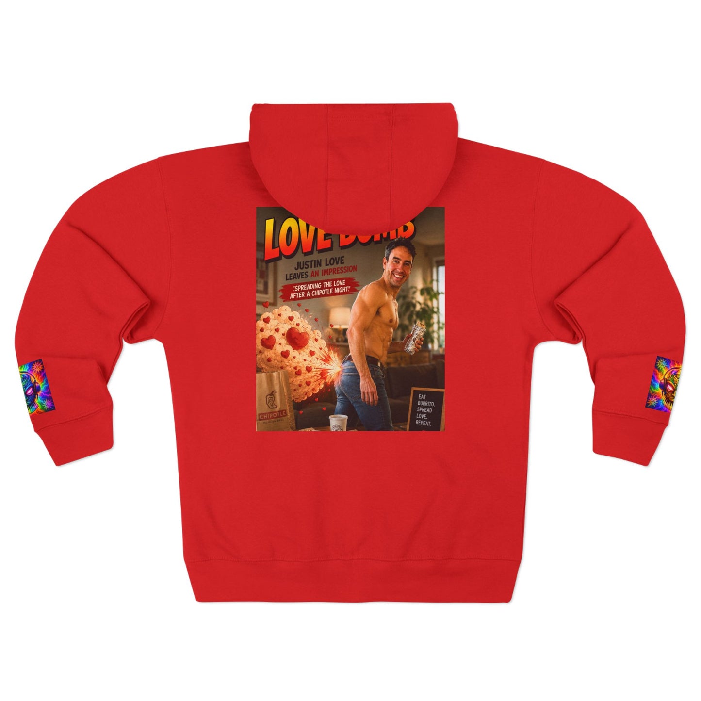 Love Bomb Retro Movie Poster Zip Hoodie