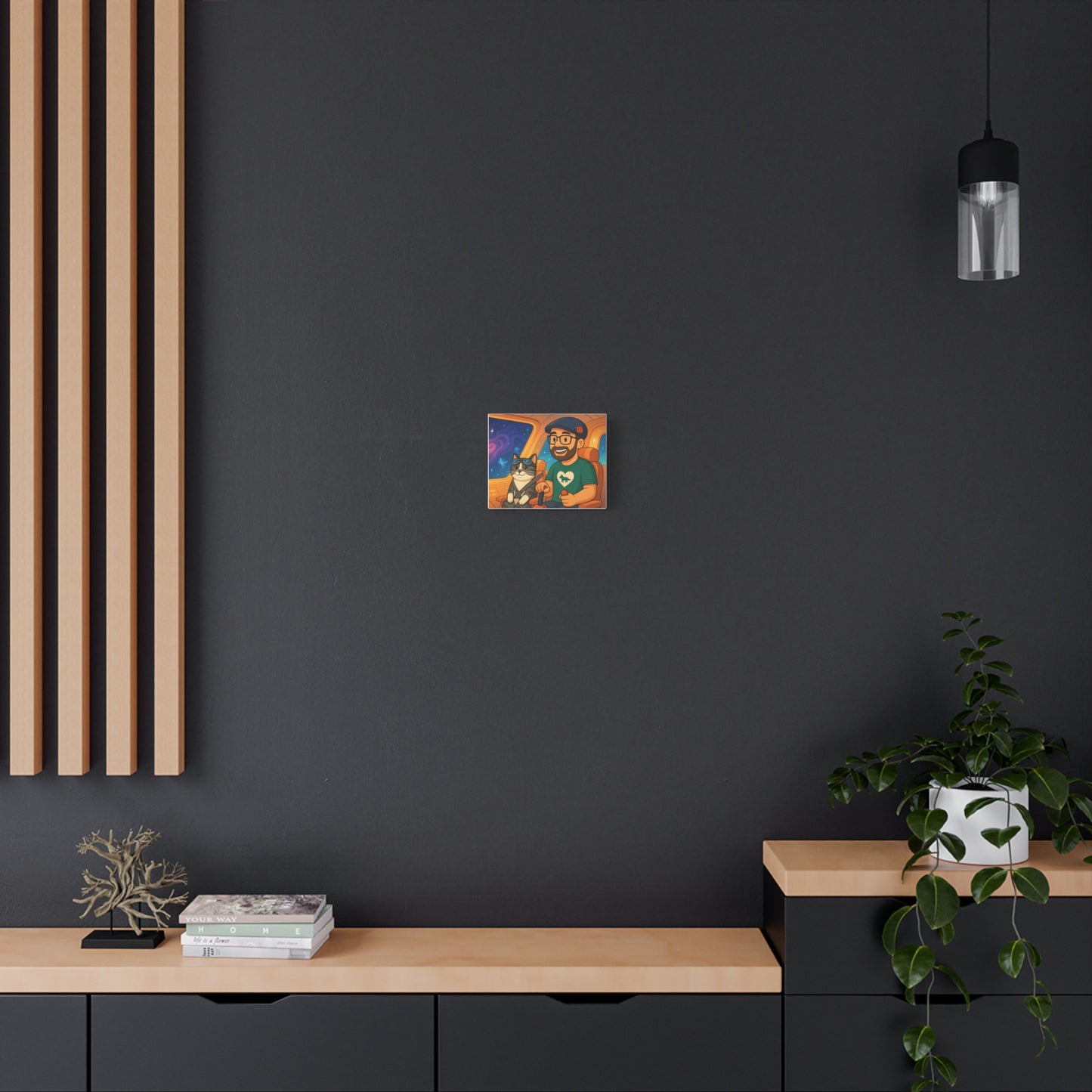 Custom Pet & Owner Portrait Canvas — Personalized Space Pilot Illustration