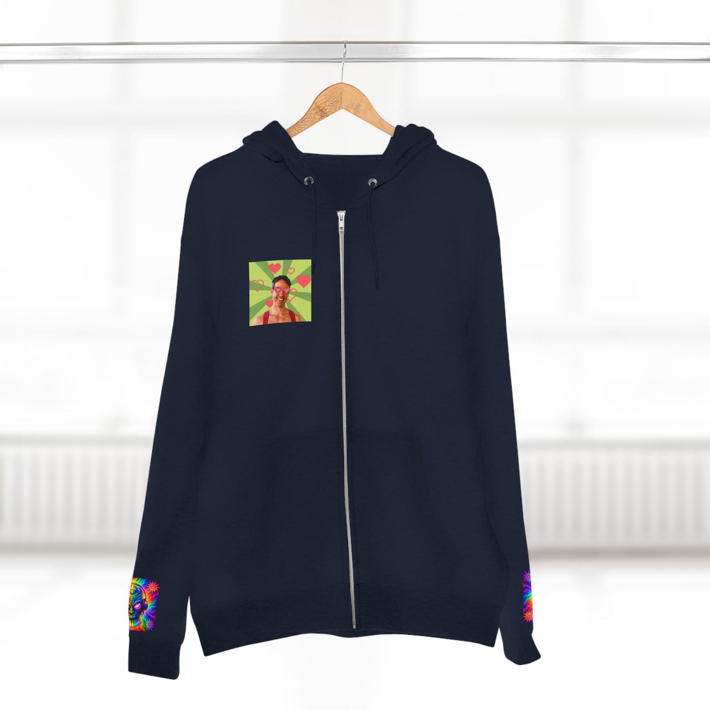 Love Bomb Retro Movie Poster Zip Hoodie