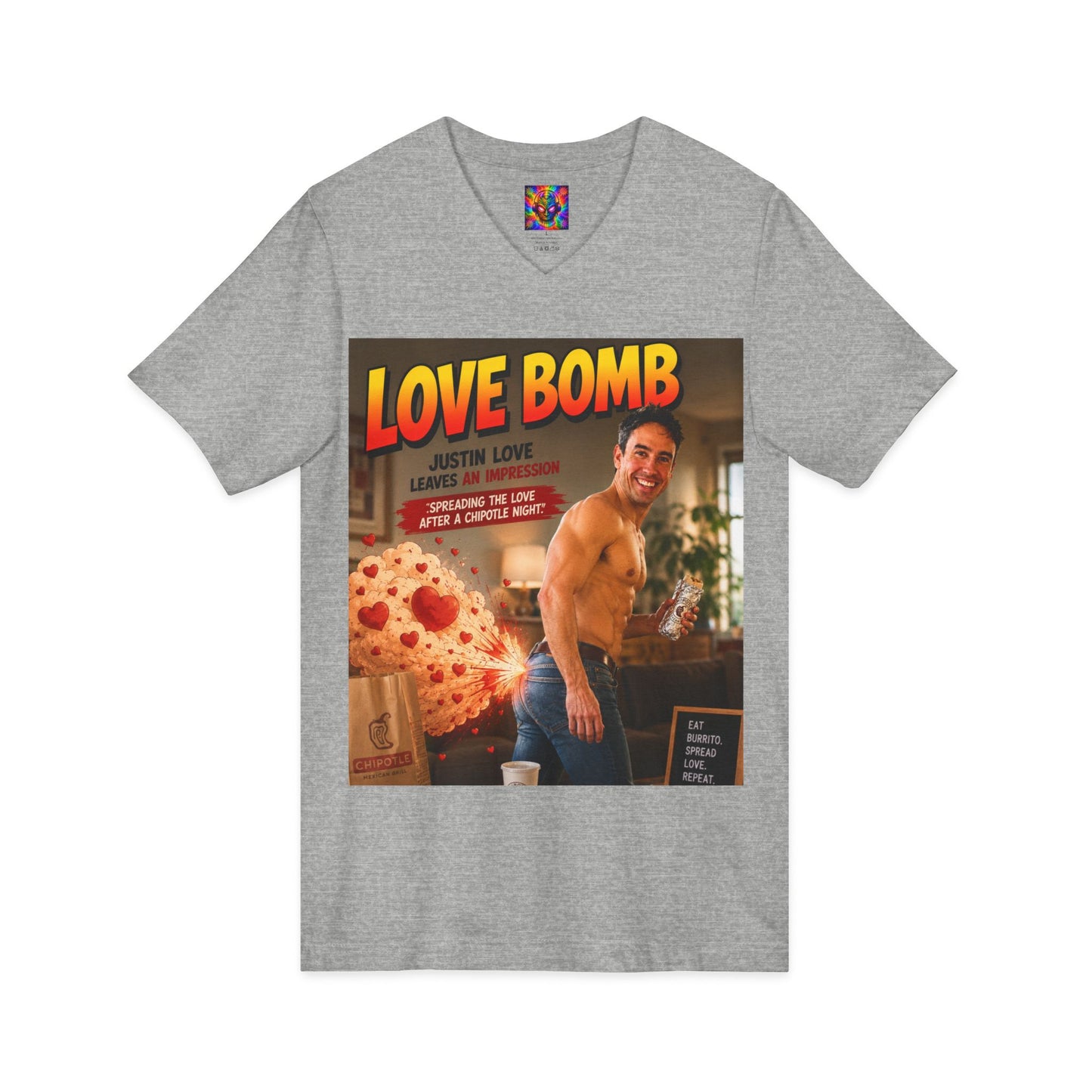 Love Bomb Vintage Poster V-Neck Tee