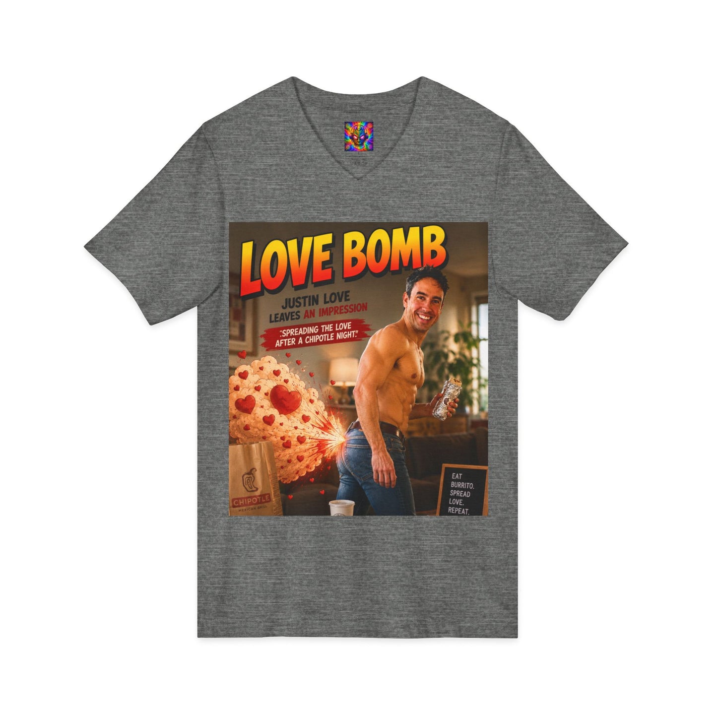 Love Bomb Vintage Poster V-Neck Tee