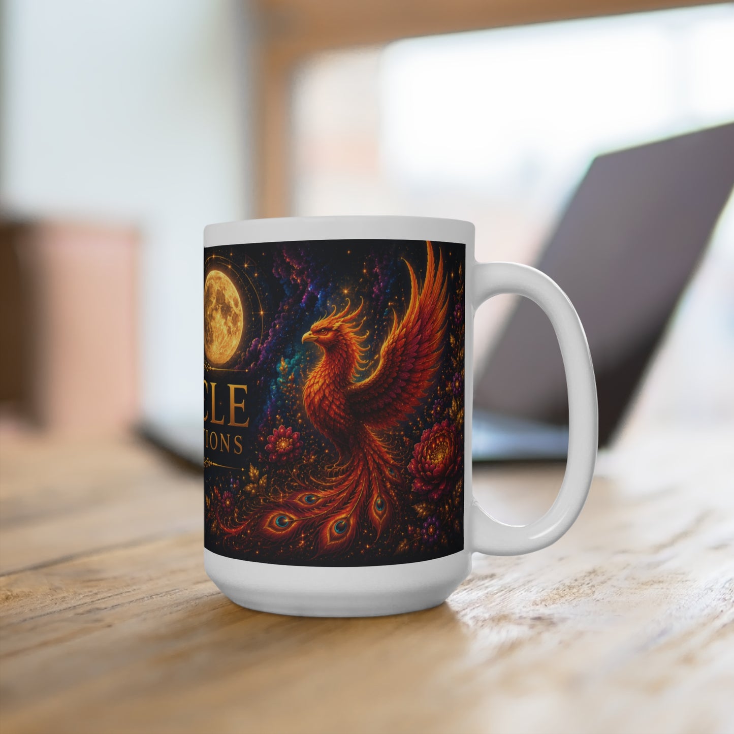 Oracle Connections Phoenix 15oz Ceramic Mug — Mythic Tarot Coffee Cup