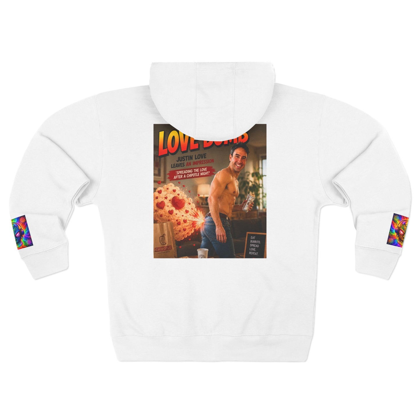 Love Bomb Retro Movie Poster Zip Hoodie