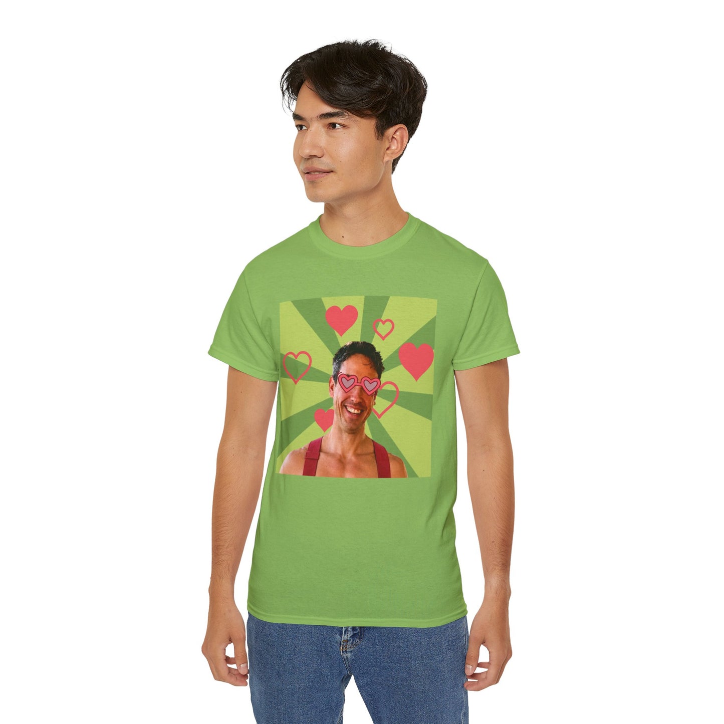Retro Pop Art Love Tee — Heart Sunglasses Photo Graphic T-Shirt