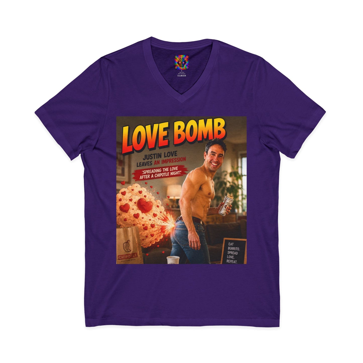 Love Bomb Vintage Poster V-Neck Tee