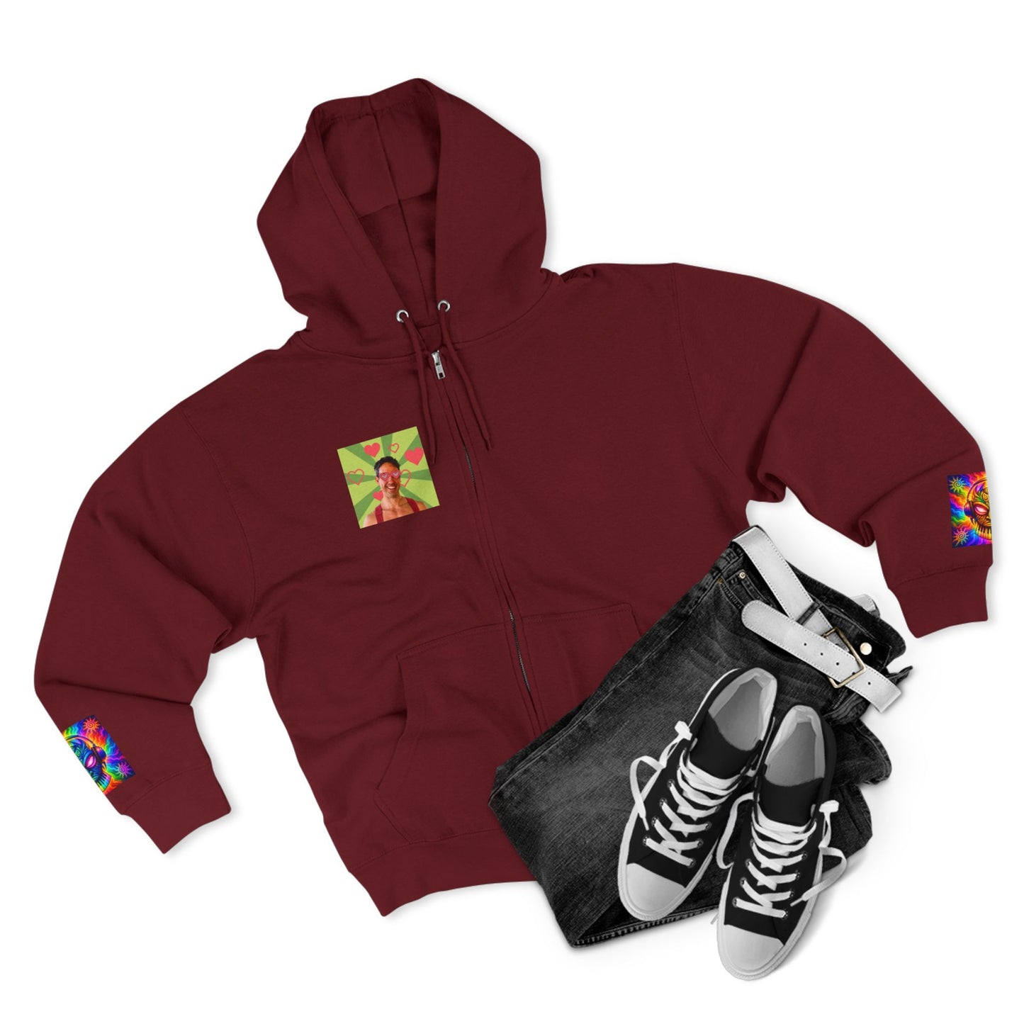 Love Bomb Retro Movie Poster Zip Hoodie