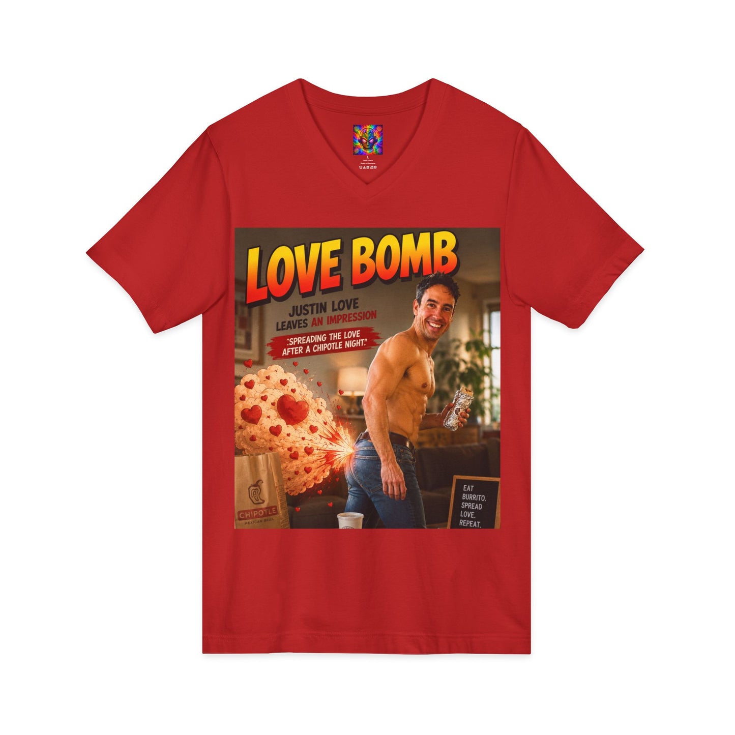 Love Bomb Vintage Poster V-Neck Tee