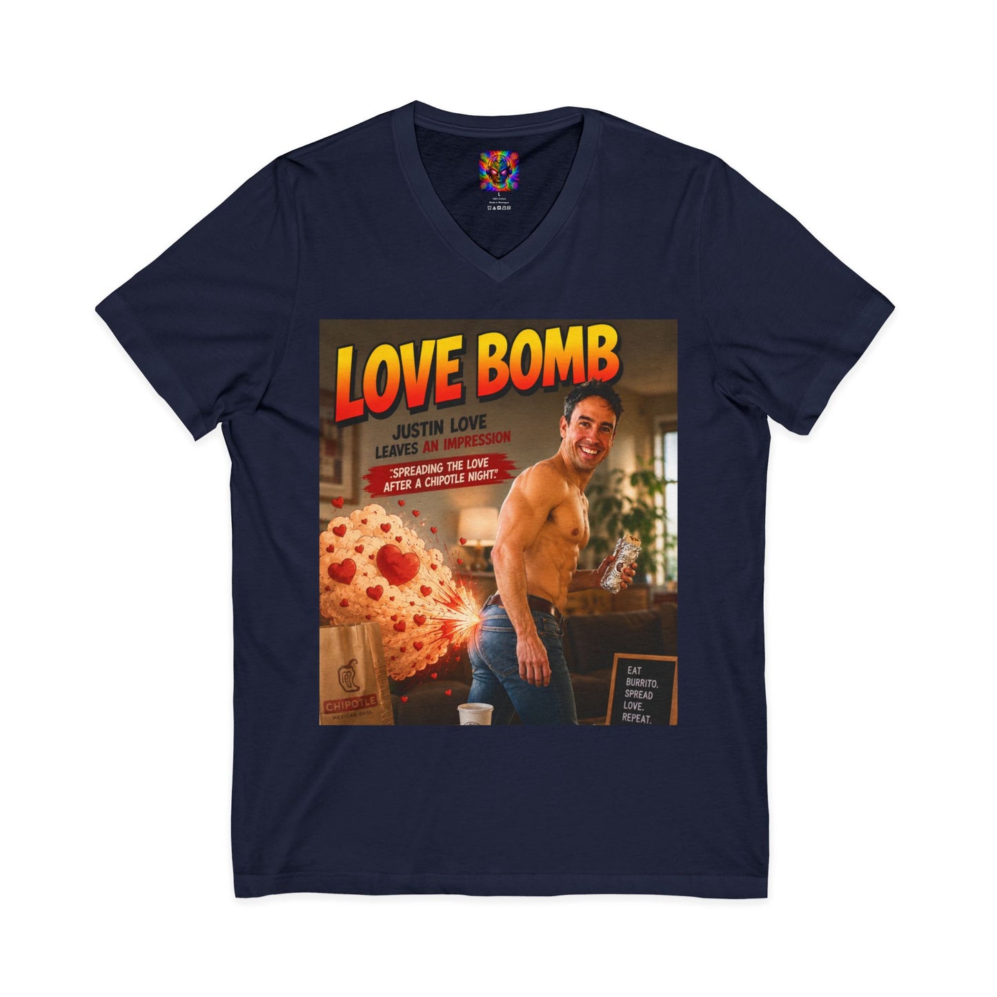 Love Bomb Vintage Poster V-Neck Tee