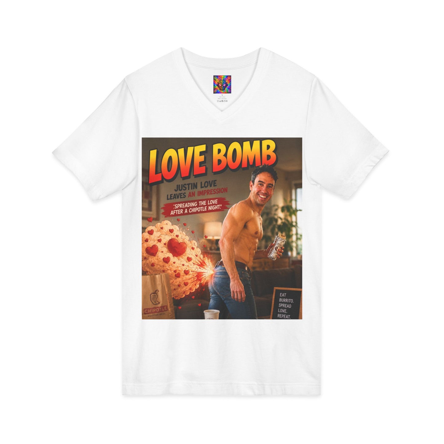 Love Bomb Vintage Poster V-Neck Tee