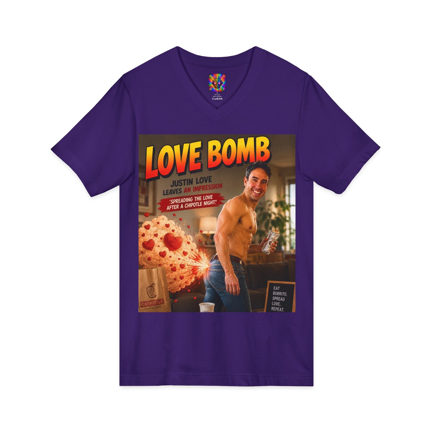 Love Bomb Vintage Poster V-Neck Tee