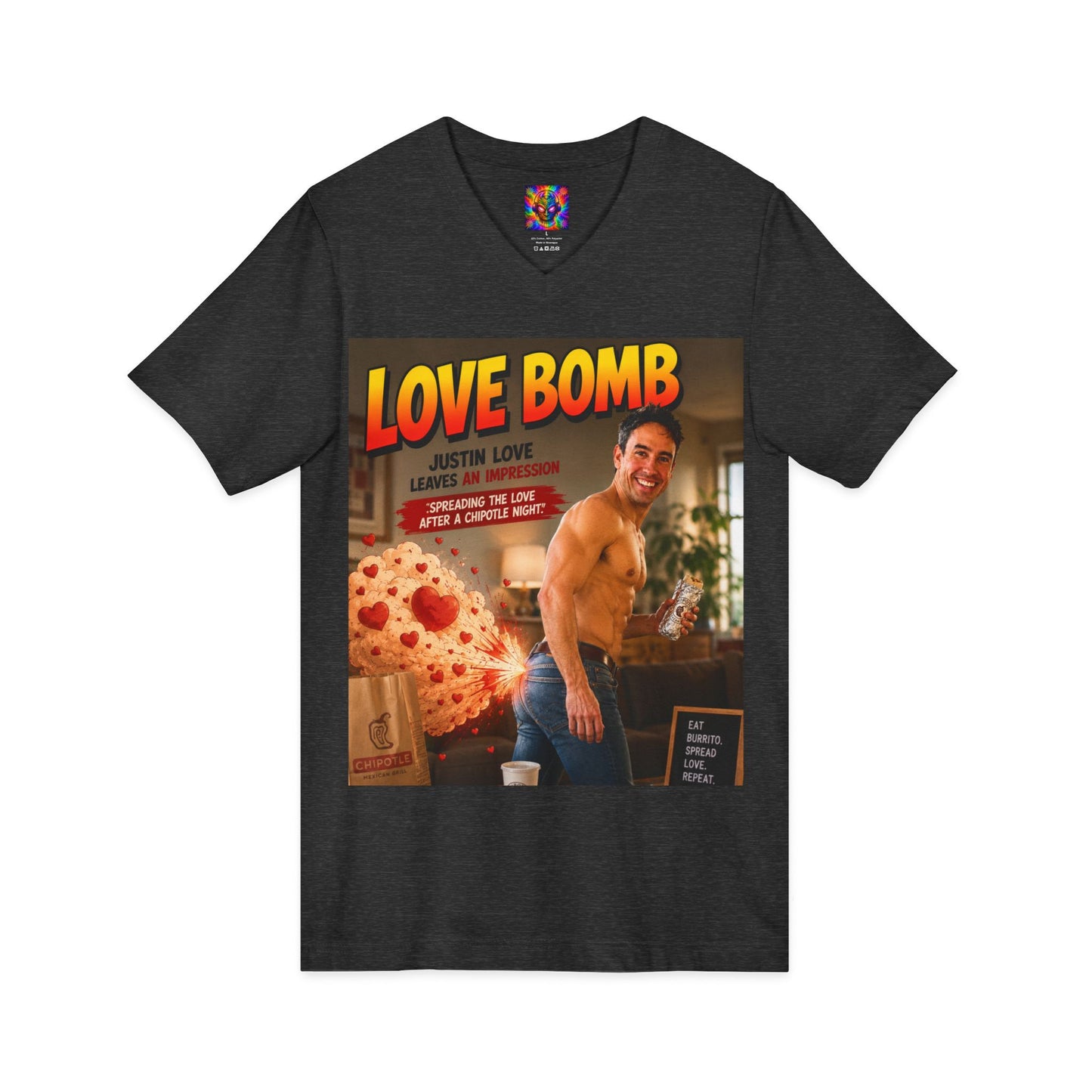 Love Bomb Vintage Poster V-Neck Tee