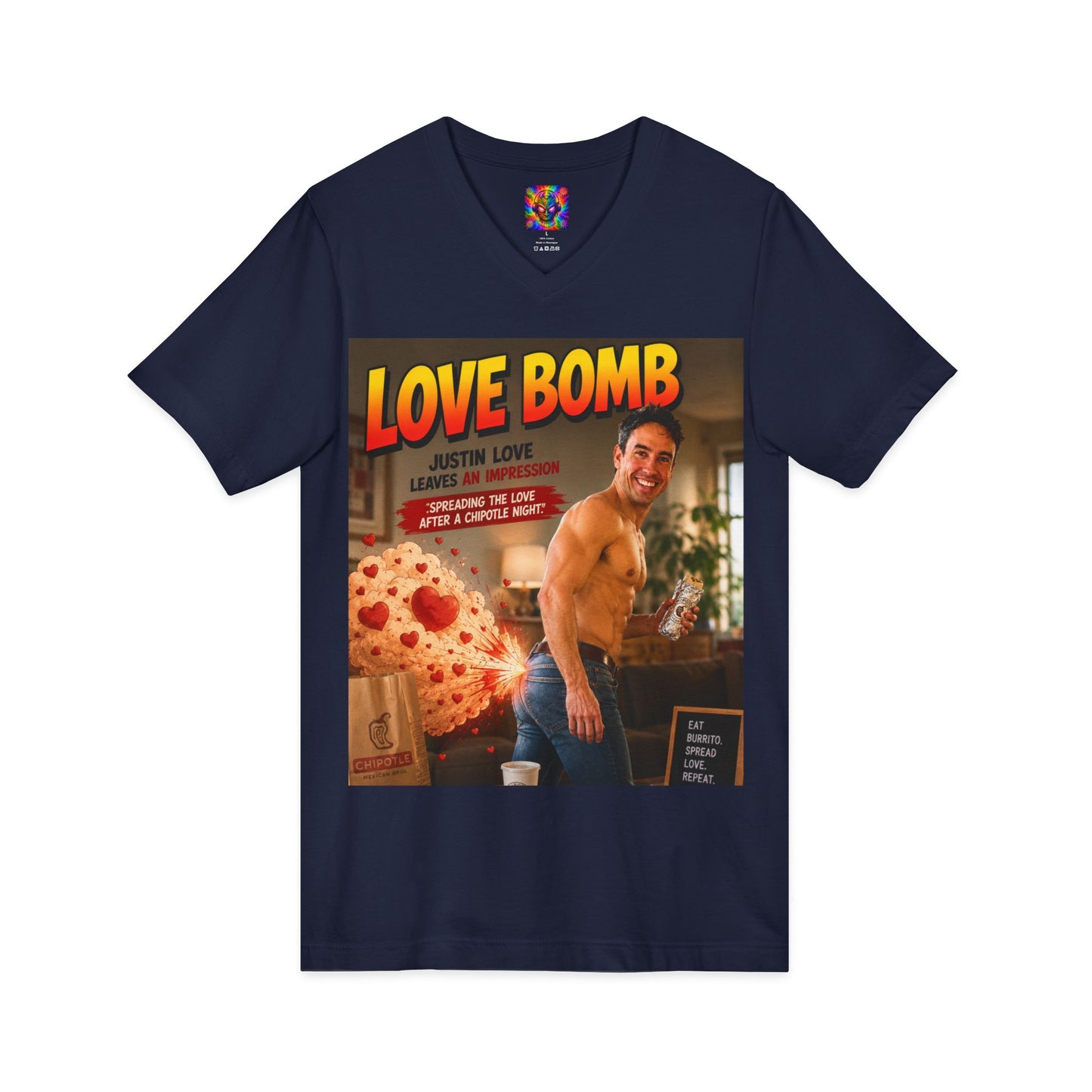 Love Bomb Vintage Poster V-Neck Tee