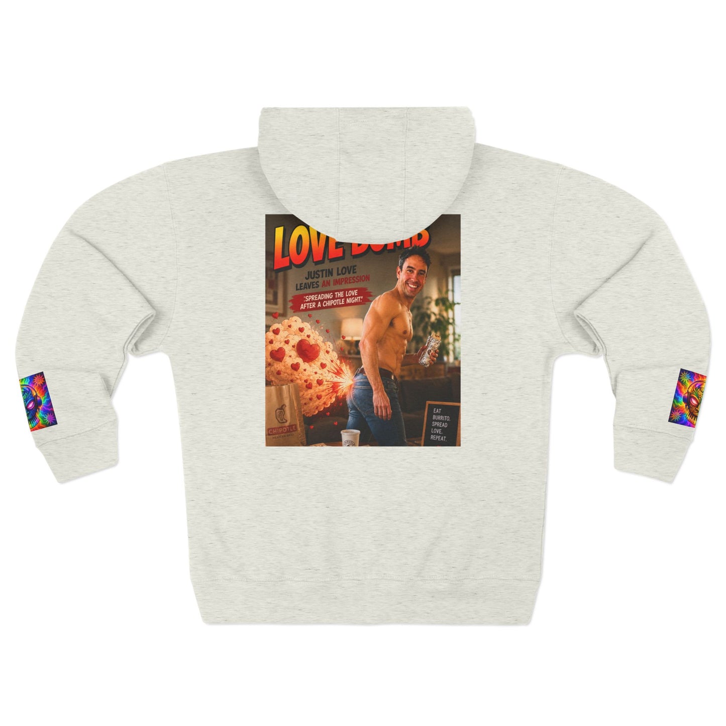 Love Bomb Retro Movie Poster Zip Hoodie