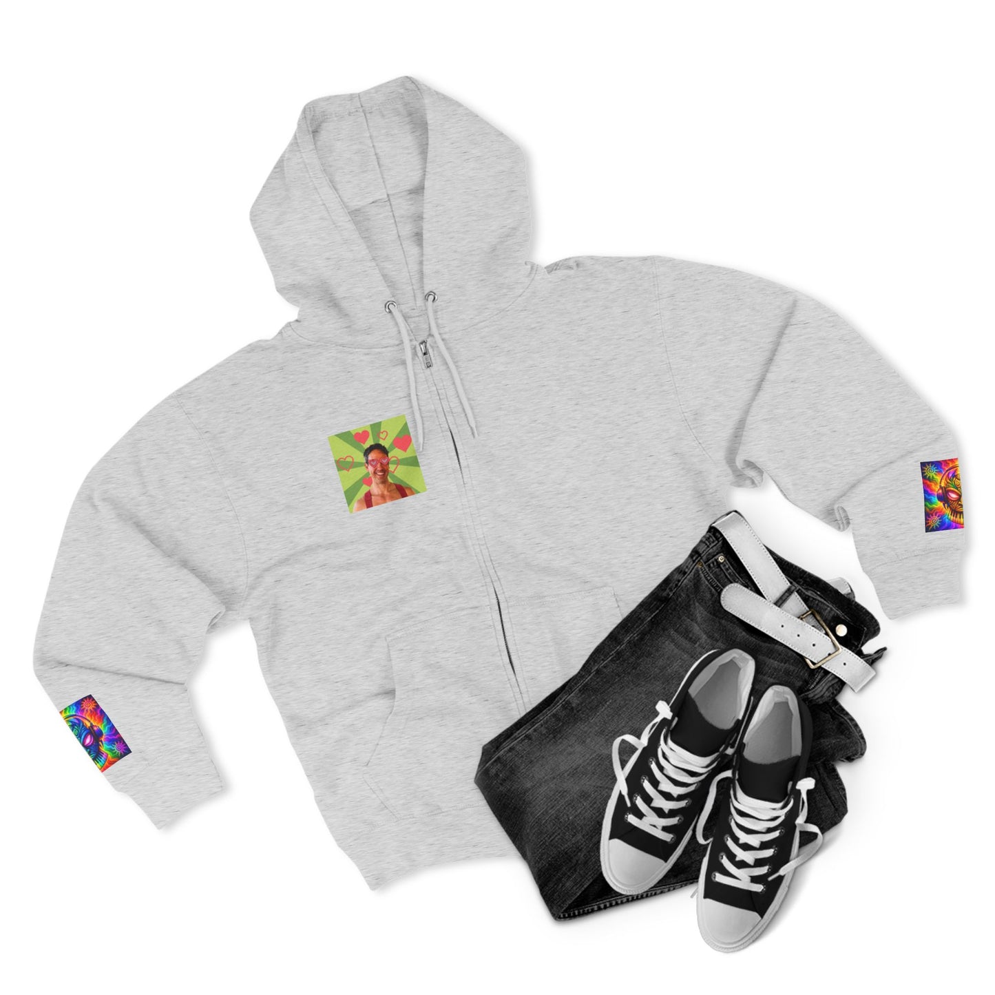 Love Bomb Retro Movie Poster Zip Hoodie
