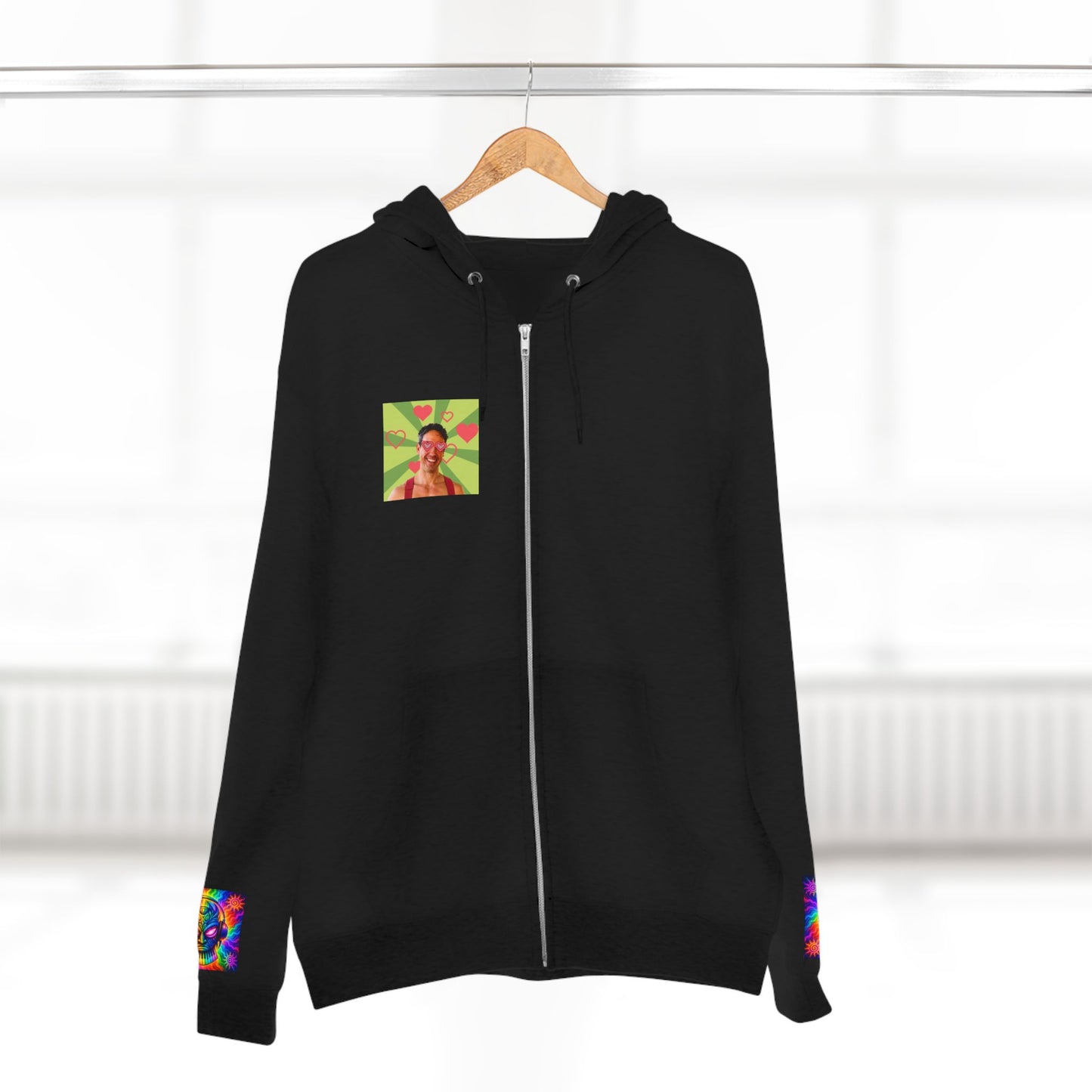 Love Bomb Retro Movie Poster Zip Hoodie