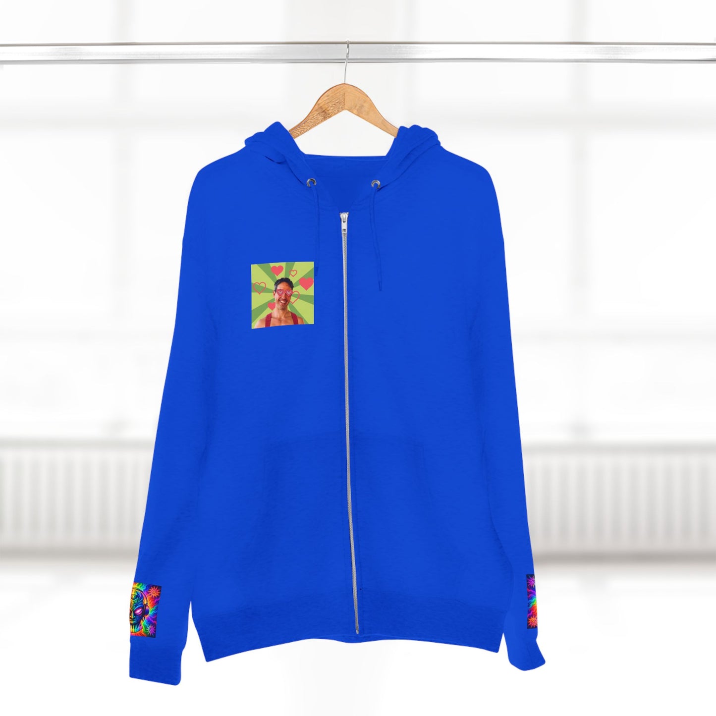 Love Bomb Retro Movie Poster Zip Hoodie