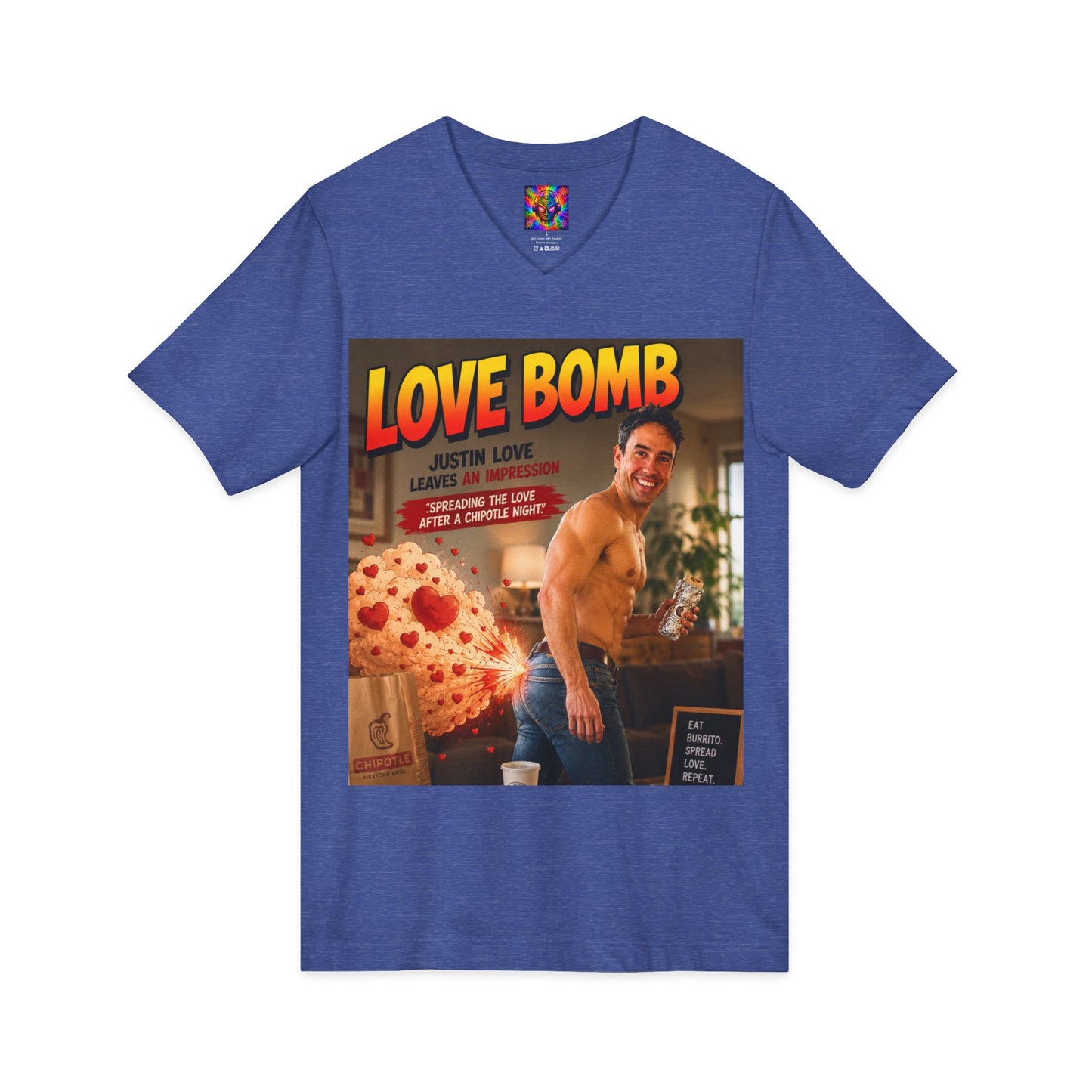 Love Bomb Vintage Poster V-Neck Tee