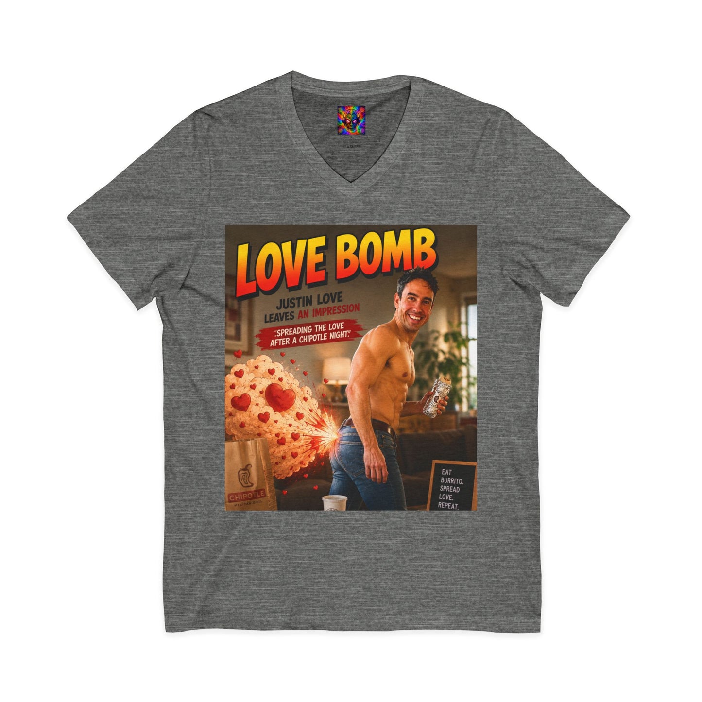 Love Bomb Vintage Poster V-Neck Tee