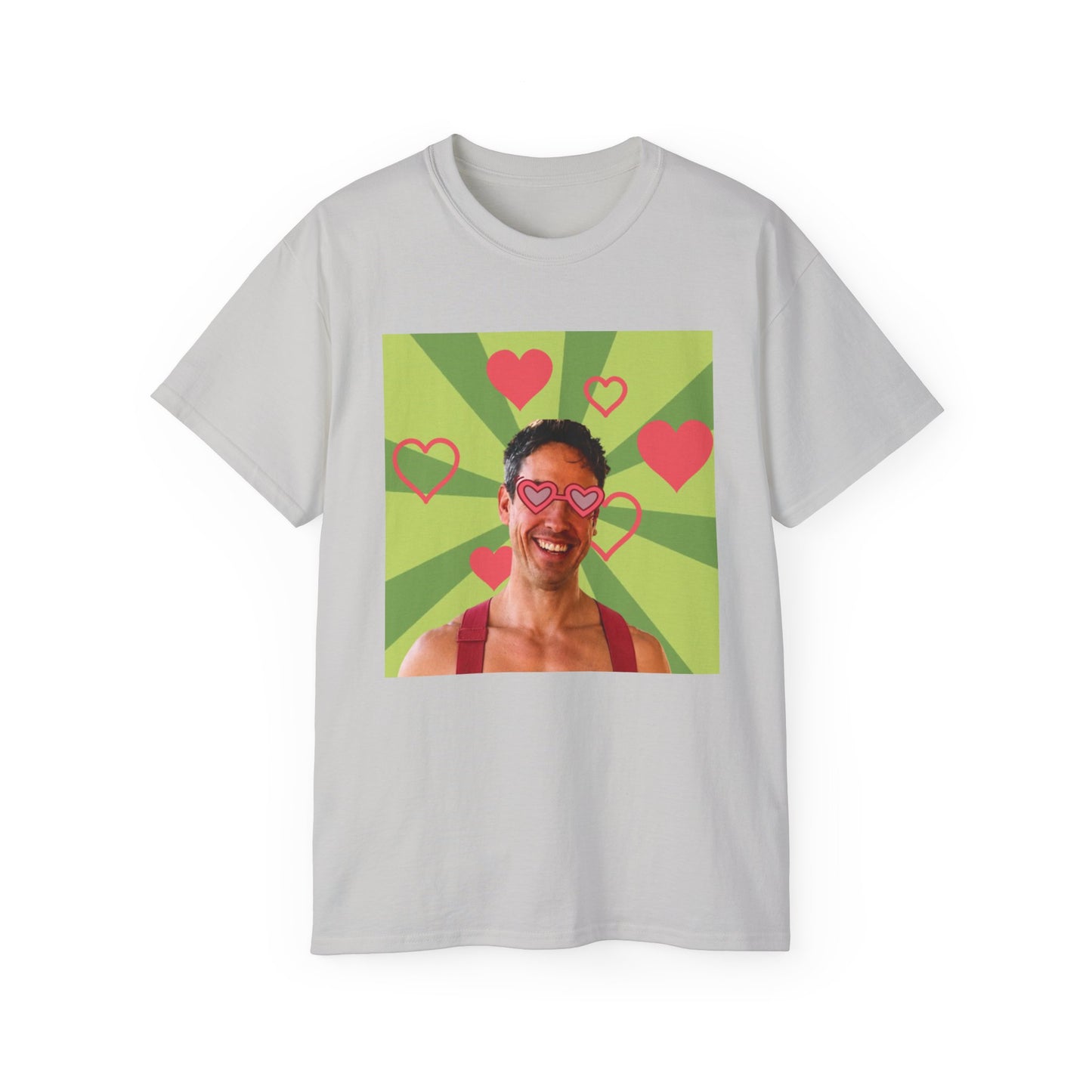 Retro Pop Art Love Tee — Heart Sunglasses Photo Graphic T-Shirt