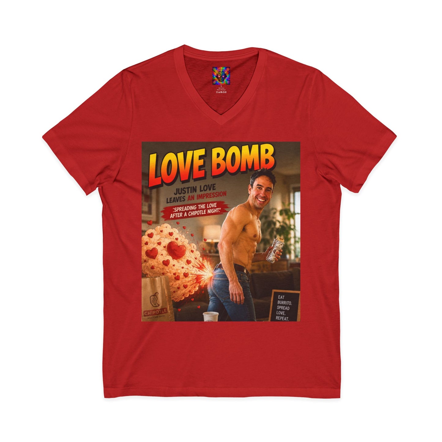 Love Bomb Vintage Poster V-Neck Tee