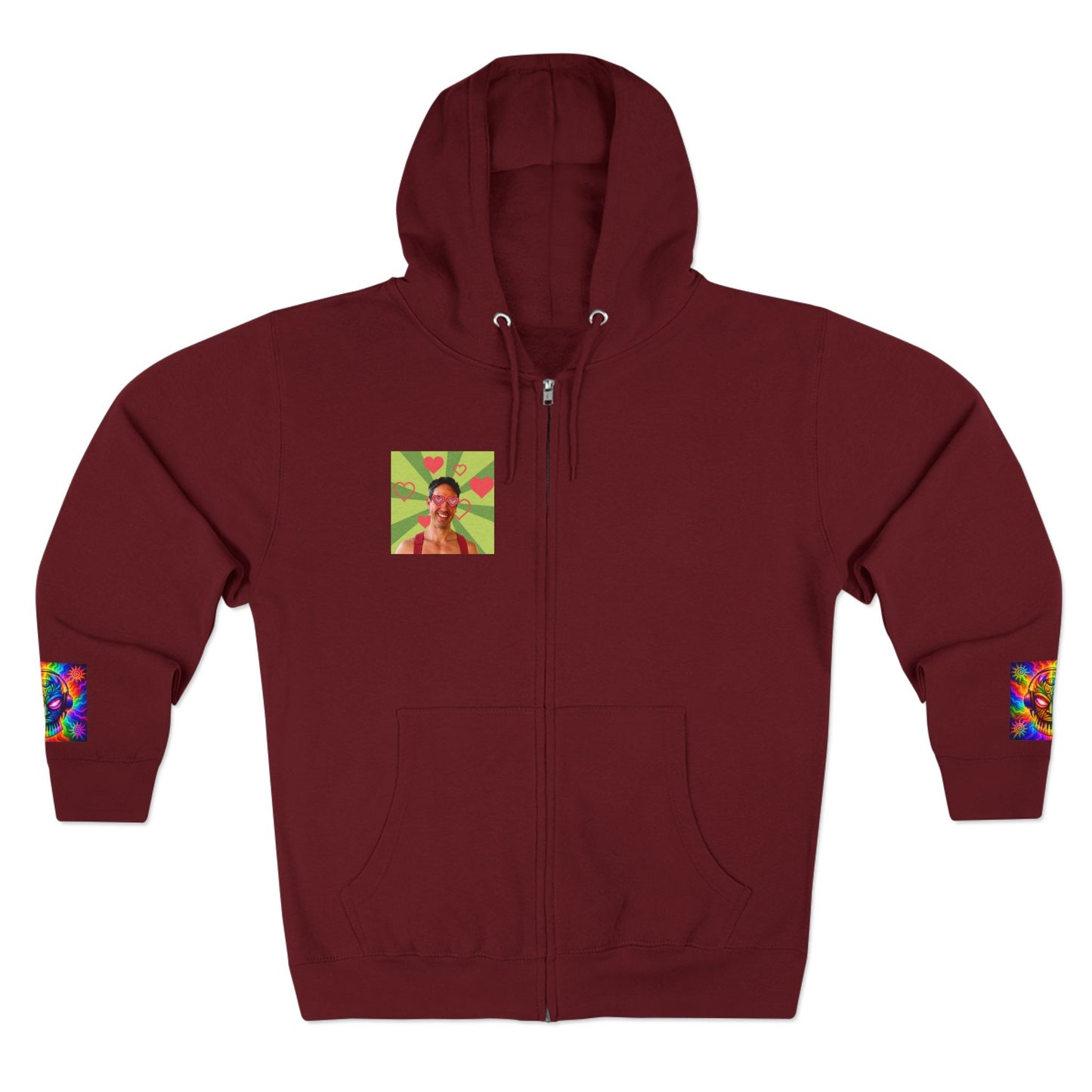 Love Bomb Retro Movie Poster Zip Hoodie