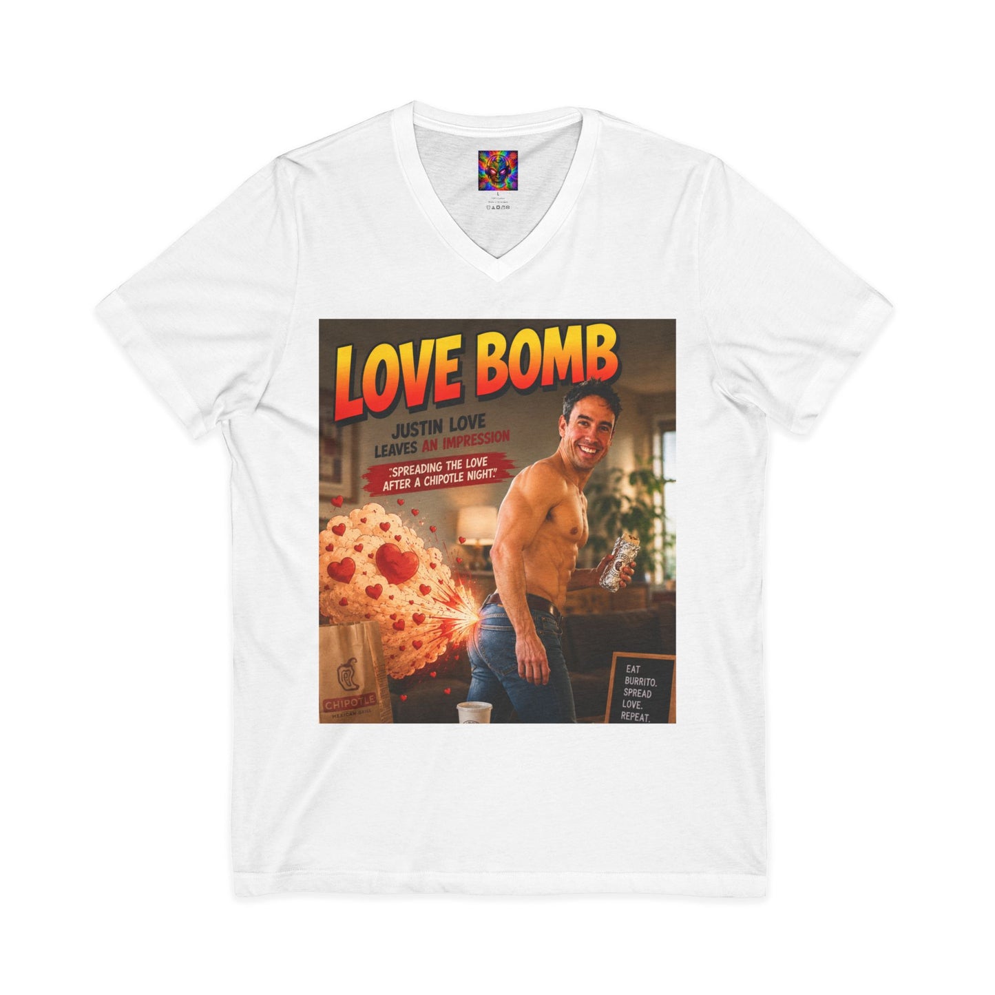 Love Bomb Vintage Poster V-Neck Tee