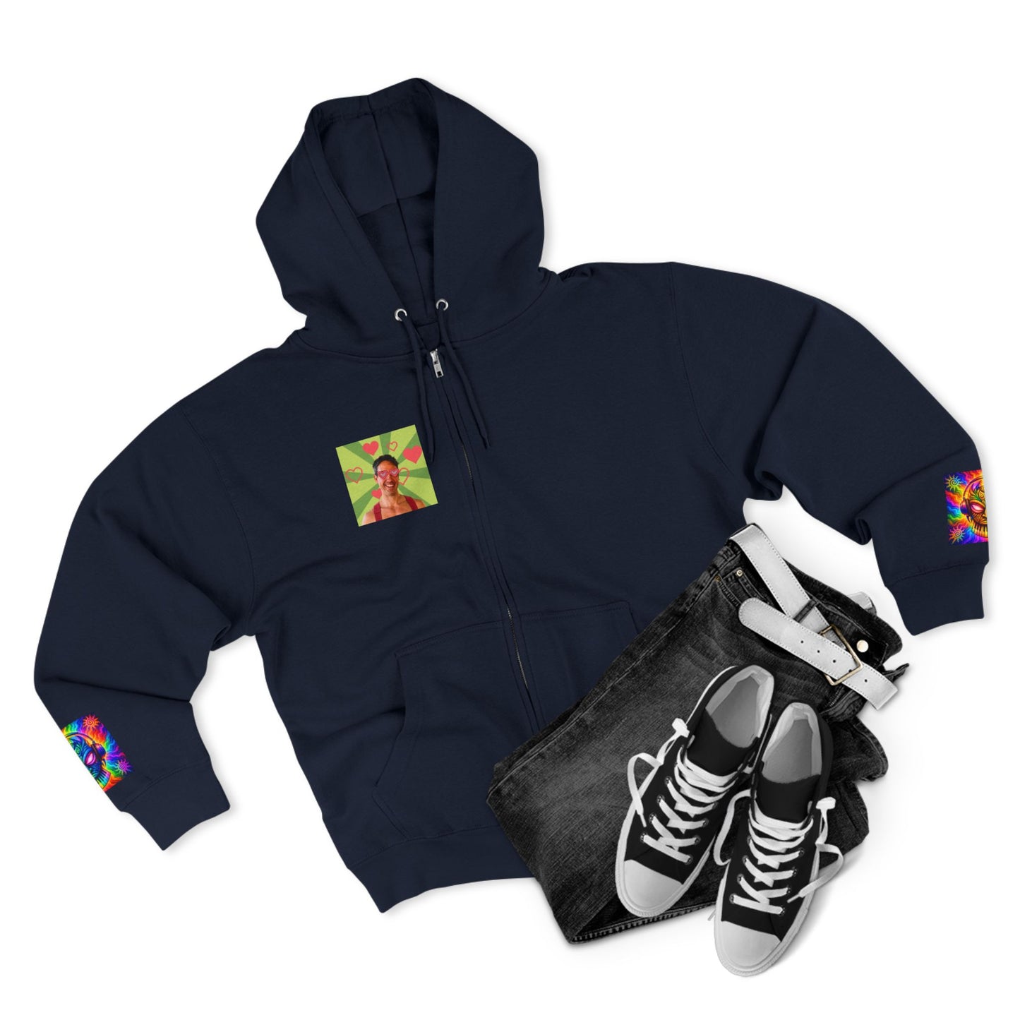 Love Bomb Retro Movie Poster Zip Hoodie