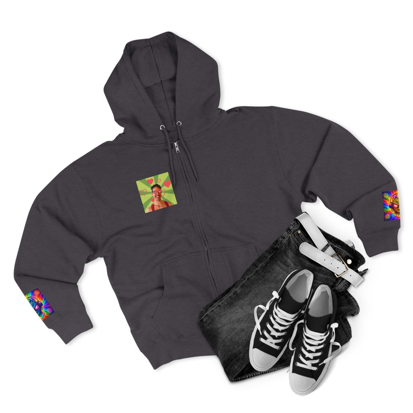 Love Bomb Retro Movie Poster Zip Hoodie