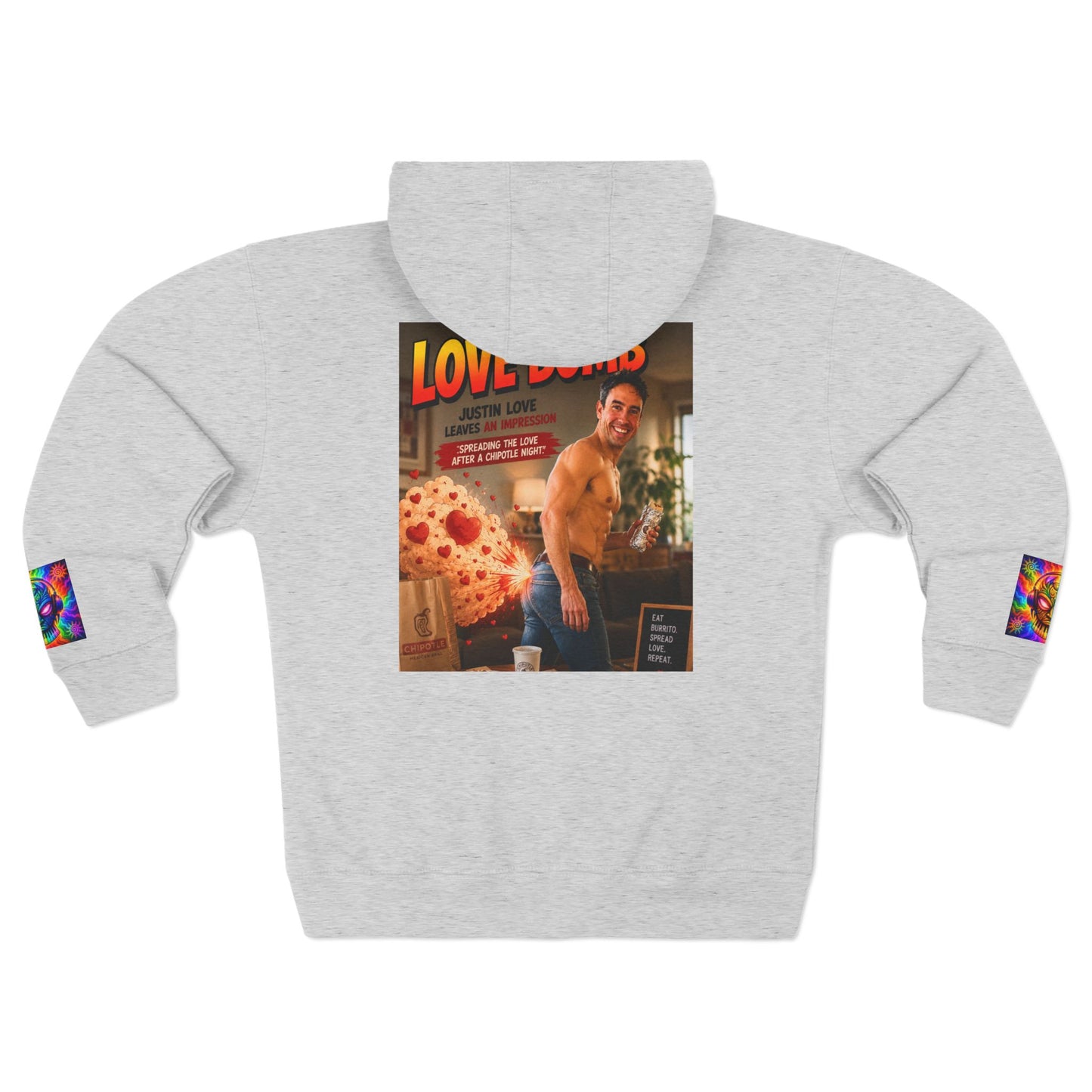 Love Bomb Retro Movie Poster Zip Hoodie