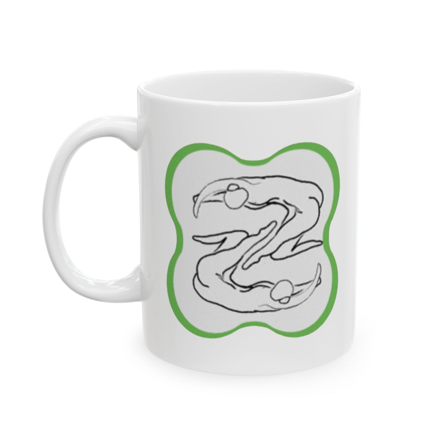Somatic Serenity Ceramic Mug — Minimal Line Art Coffee Cup (11oz & 15oz)
