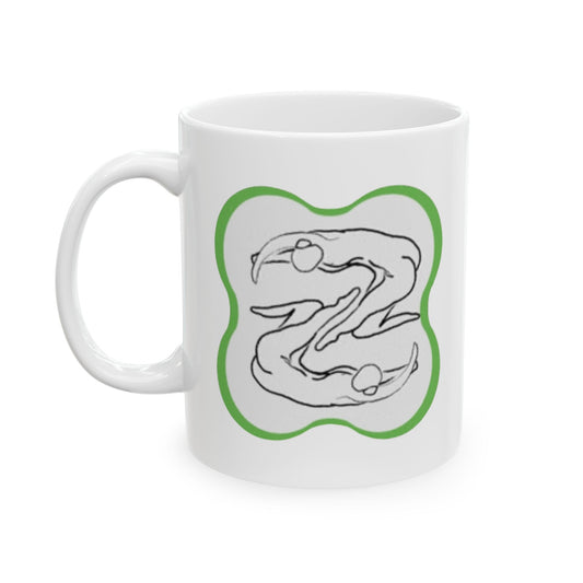 Somatic Serenity Ceramic Mug — Minimal Line Art Coffee Cup (11oz & 15oz)