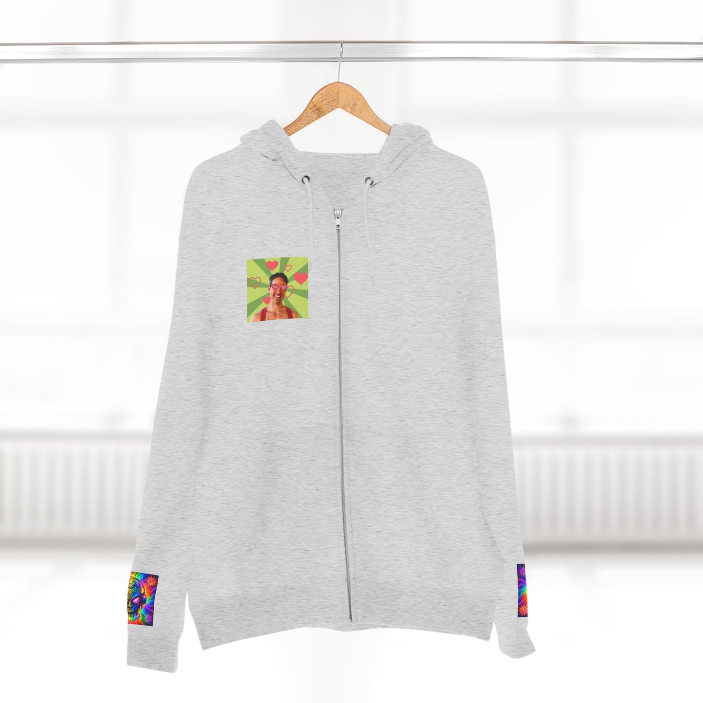 Love Bomb Retro Movie Poster Zip Hoodie