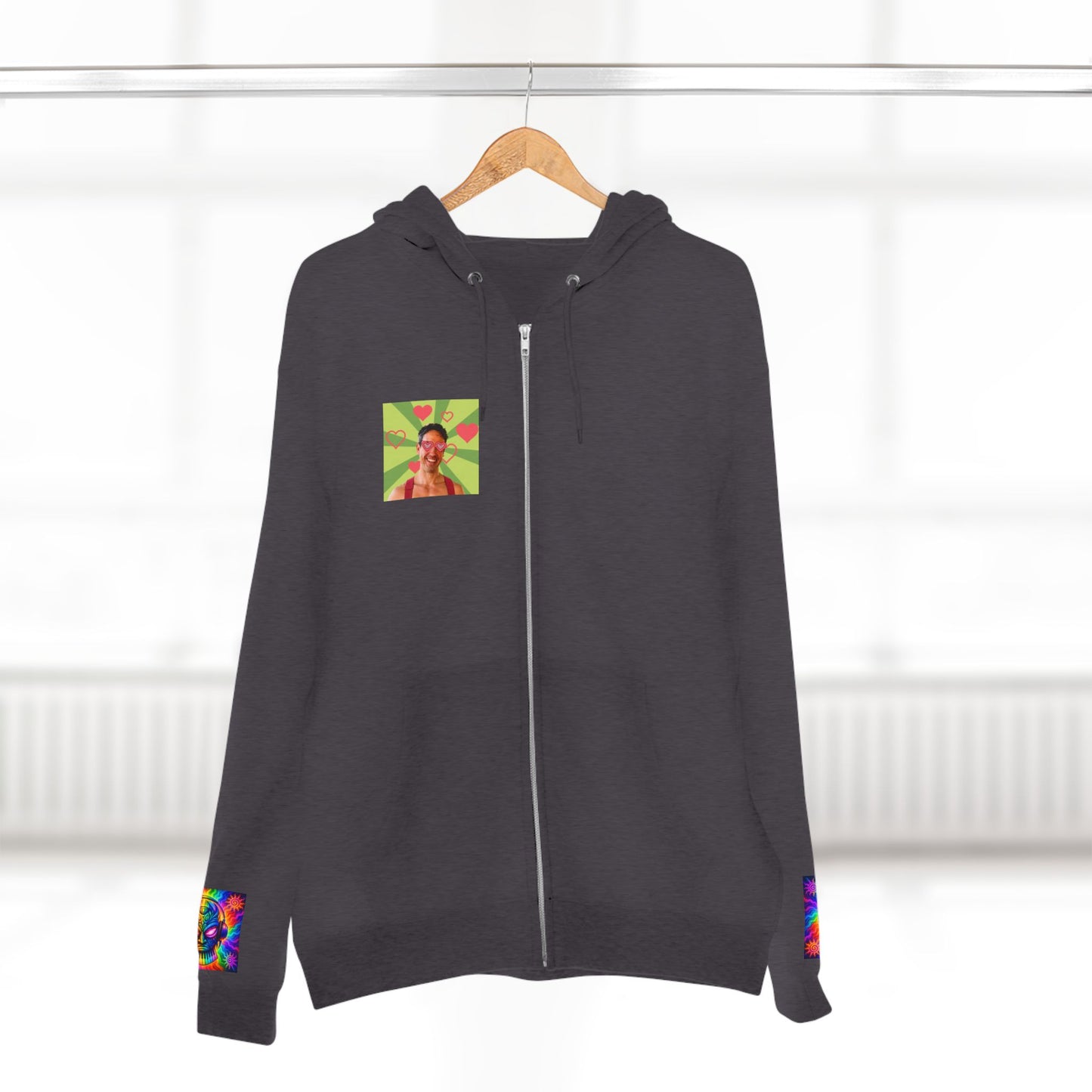 Love Bomb Retro Movie Poster Zip Hoodie