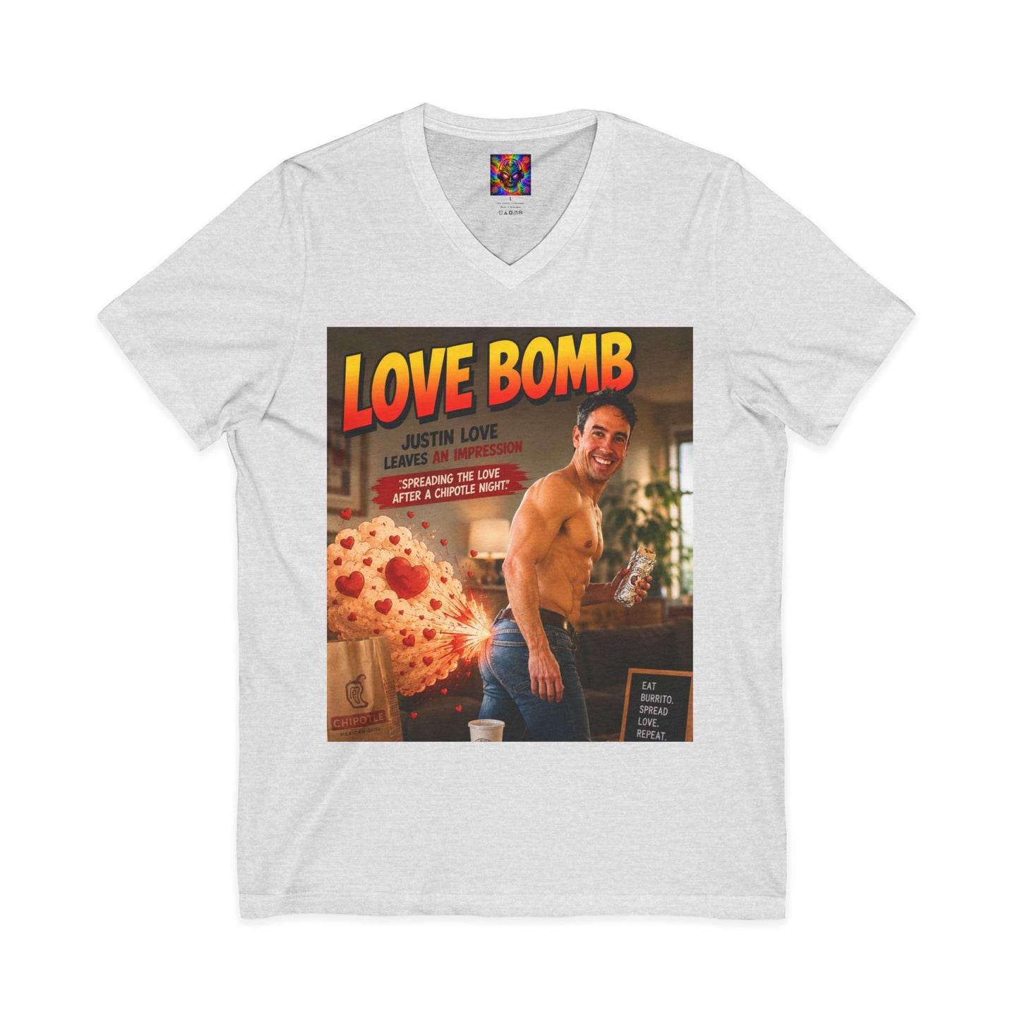 Love Bomb Vintage Poster V-Neck Tee