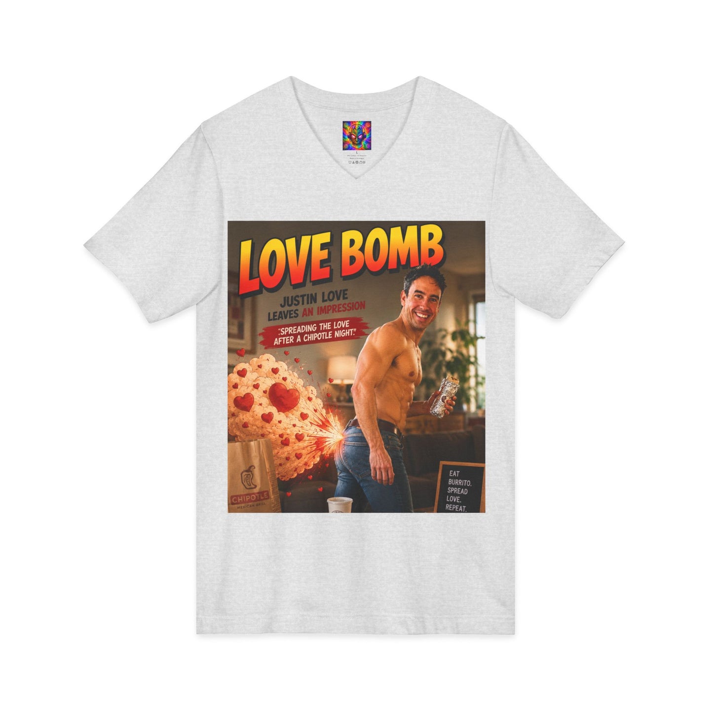 Love Bomb Vintage Poster V-Neck Tee