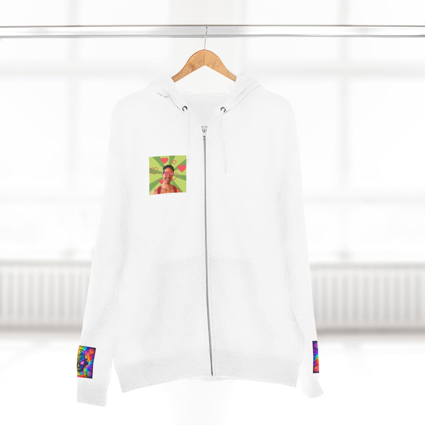 Love Bomb Retro Movie Poster Zip Hoodie