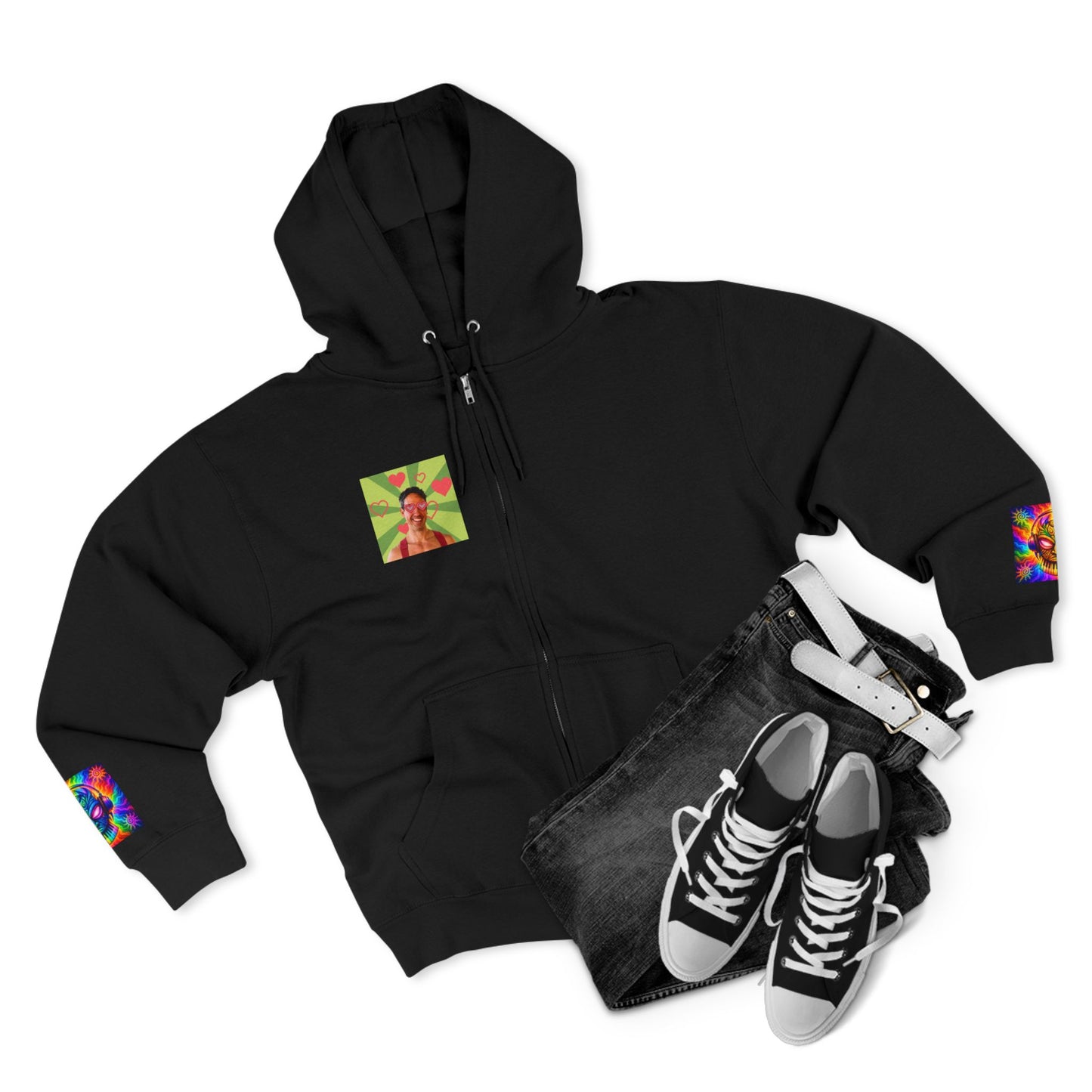 Love Bomb Retro Movie Poster Zip Hoodie